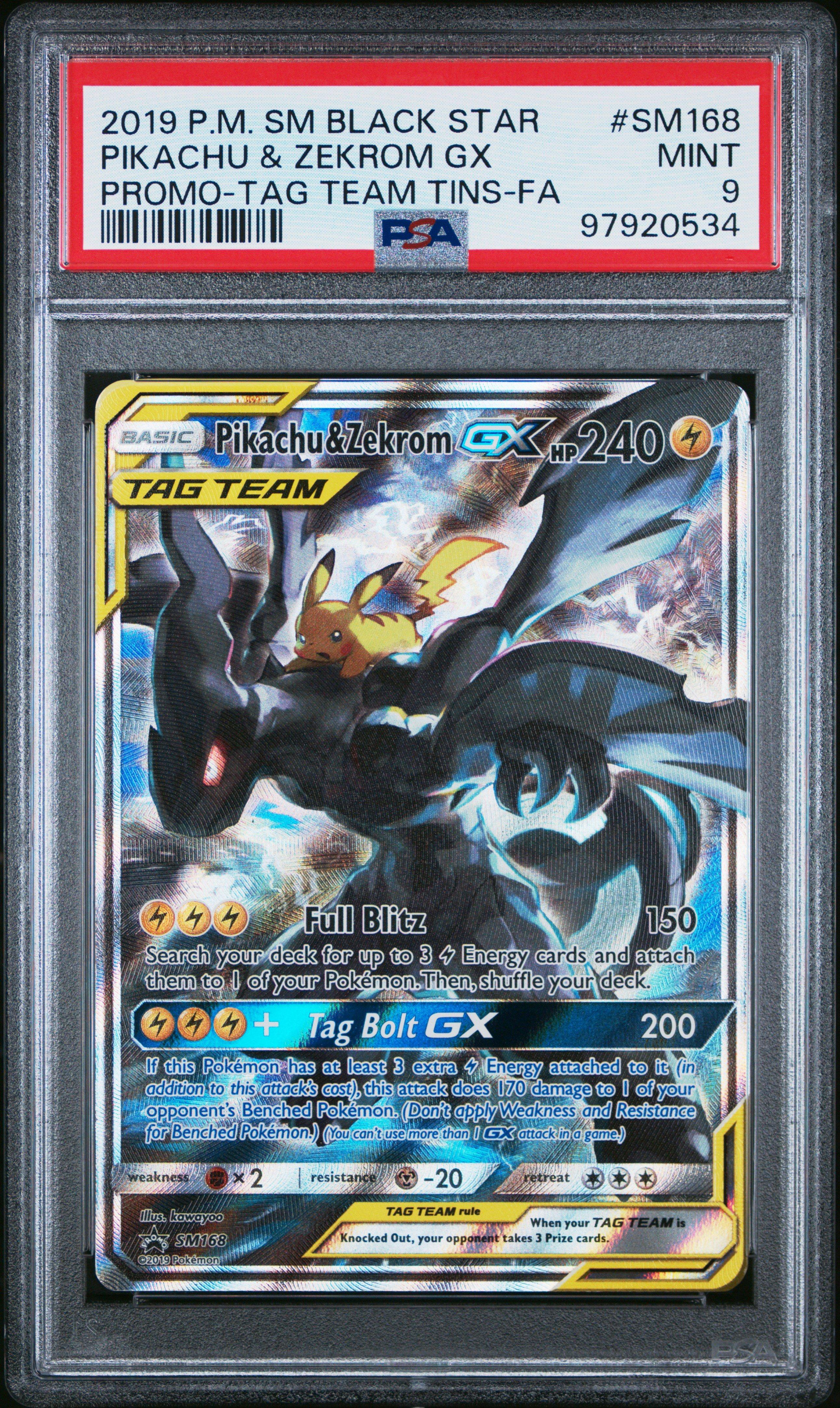 2019 Pokemon Sm Black Star Promo Sm168 Full Art/pikachu & Zekrom