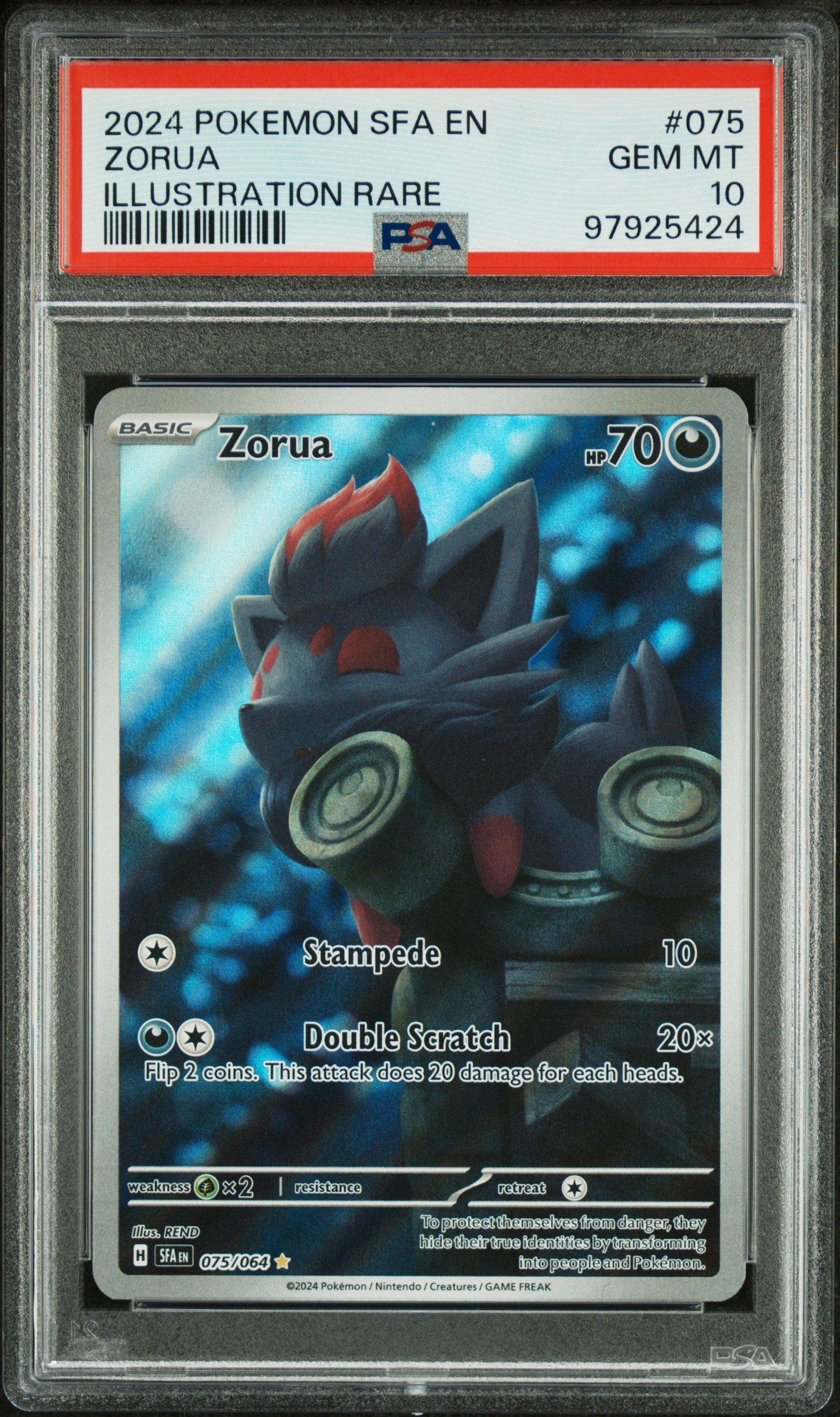 2024 ポケモンカード ソナブレイズ ART RARE PSA10 2024 Pokemon Sfa En-shrouded Fable 075 Zorua Illustration Rare PSA
