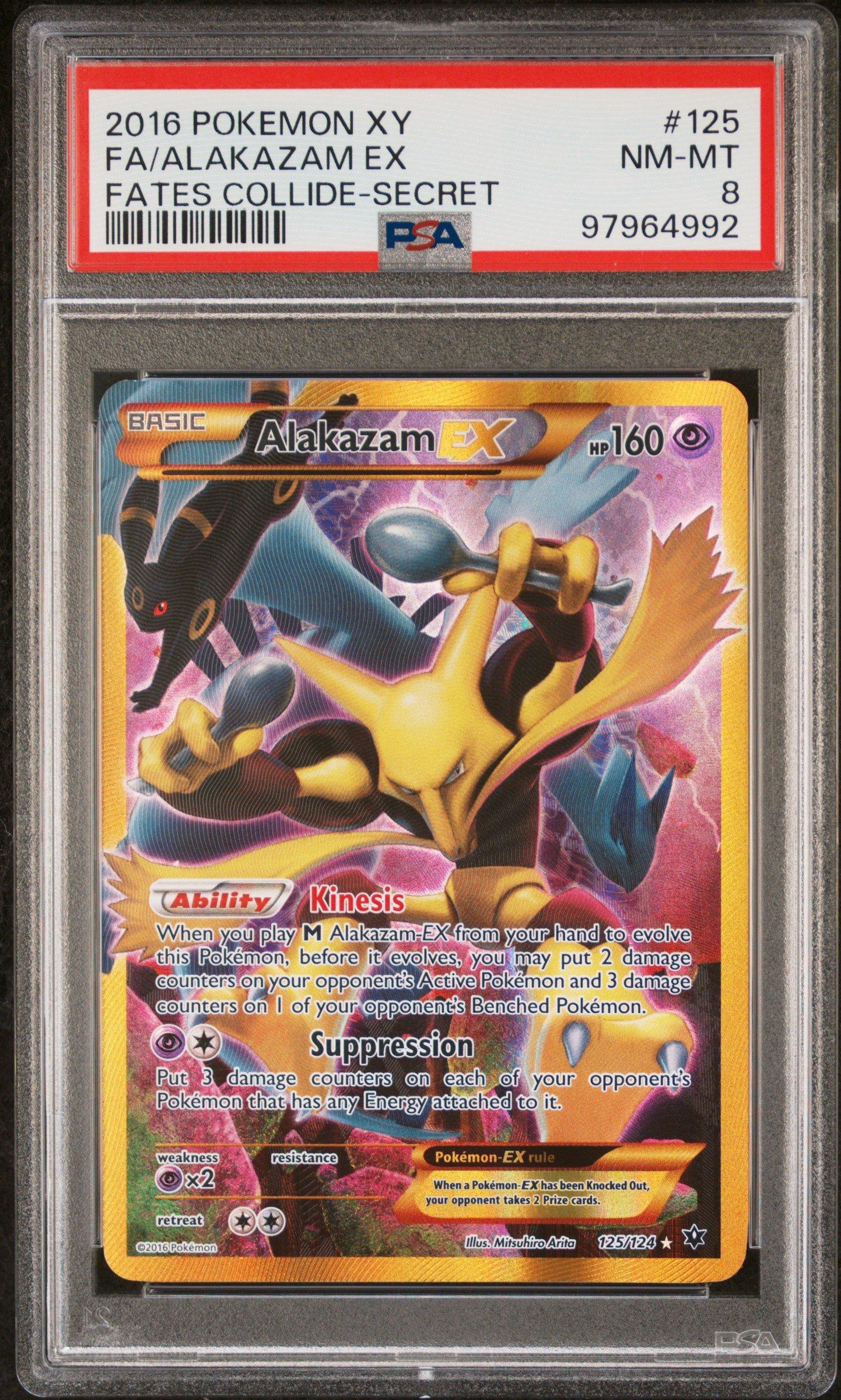 ♡ K ♡ 2016 Pokemon Xy Fates Collide 125 Full Art/alakazam Ex