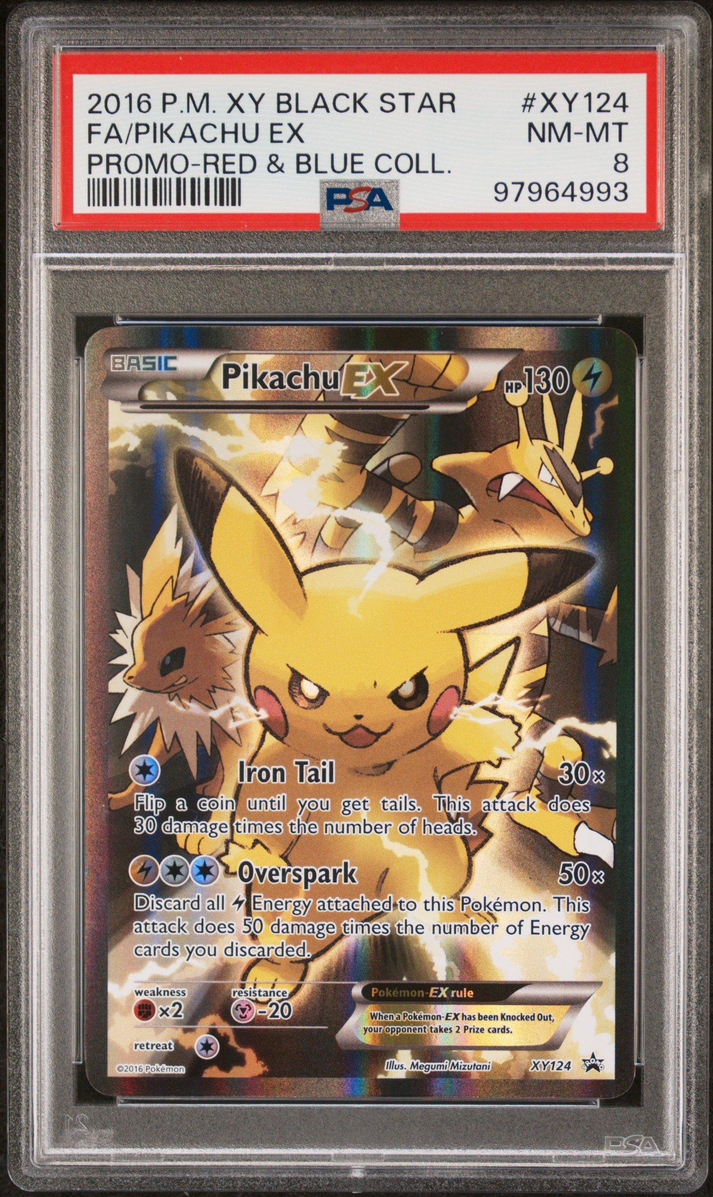 2016 Pokemon Xy Black Star Promo Xy124 Full Art/pikachu Ex Red
