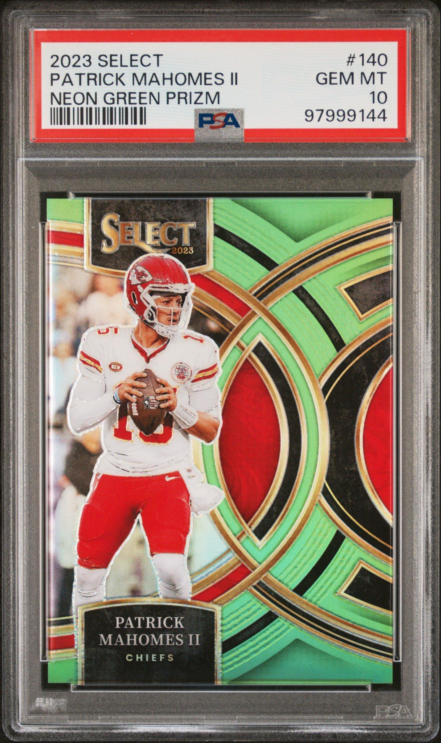 2023 Panini Select 140 Patrick Mahomes Ii Neon Green Prizm PSA 10