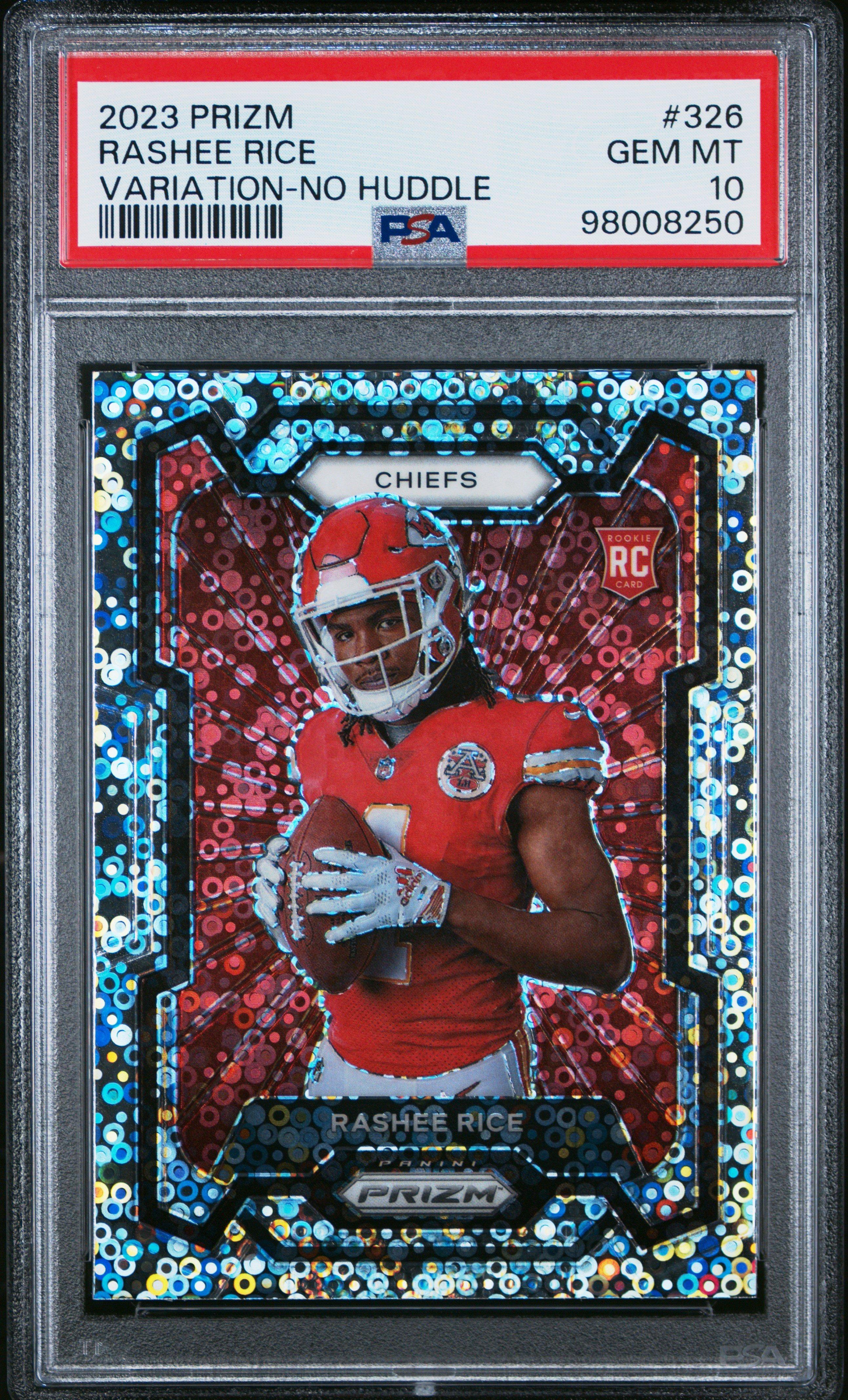2023 Panini Prizm 326 Rashee Rice Variation-no Huddle PSA 10