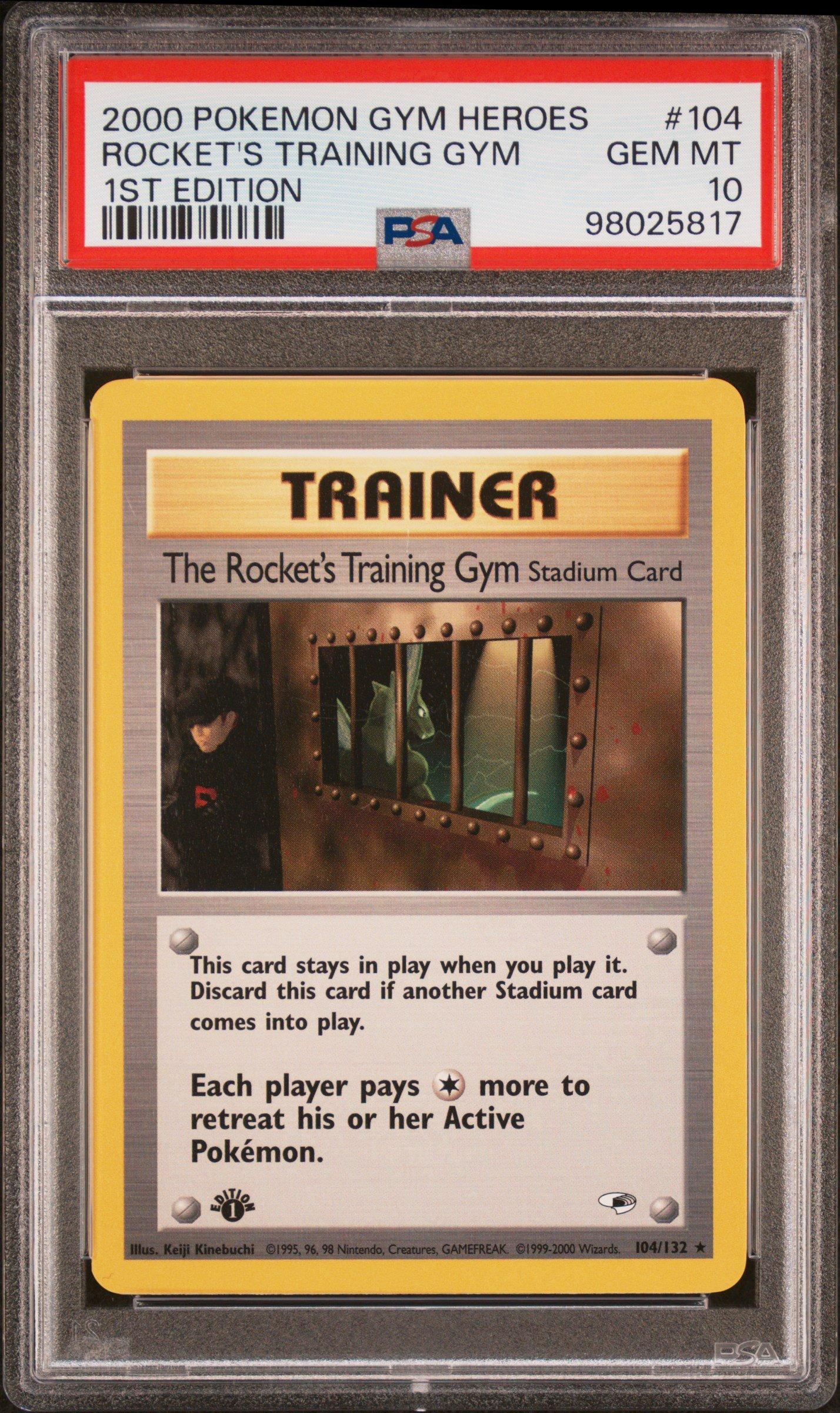 2000 Pokemon Gym Heroes 104 Rocket's Training Gym 1st Edition PSA