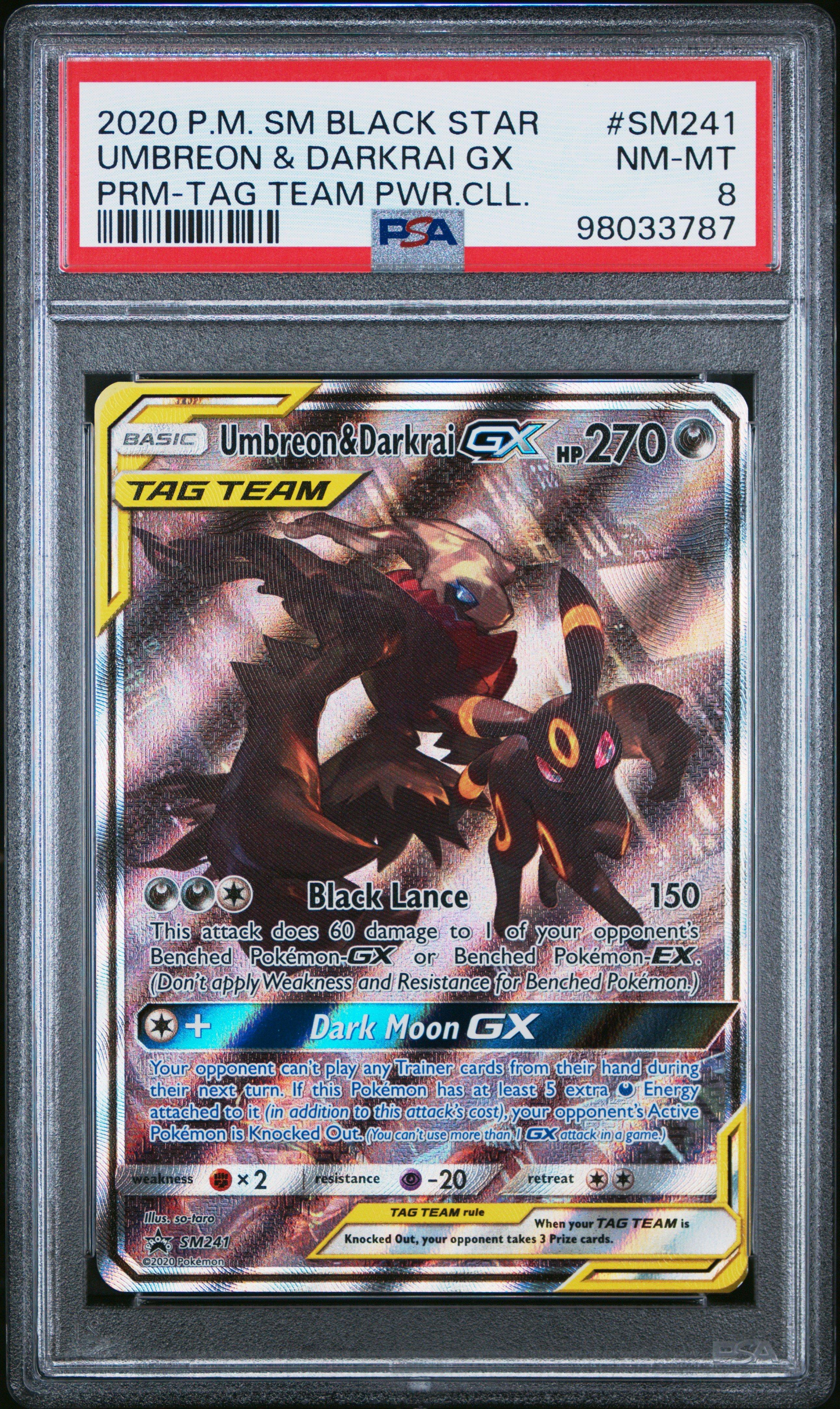 2020 Pokemon Sm Black Star Promo Sm241 Umbreon & Darkrai Gx Tag