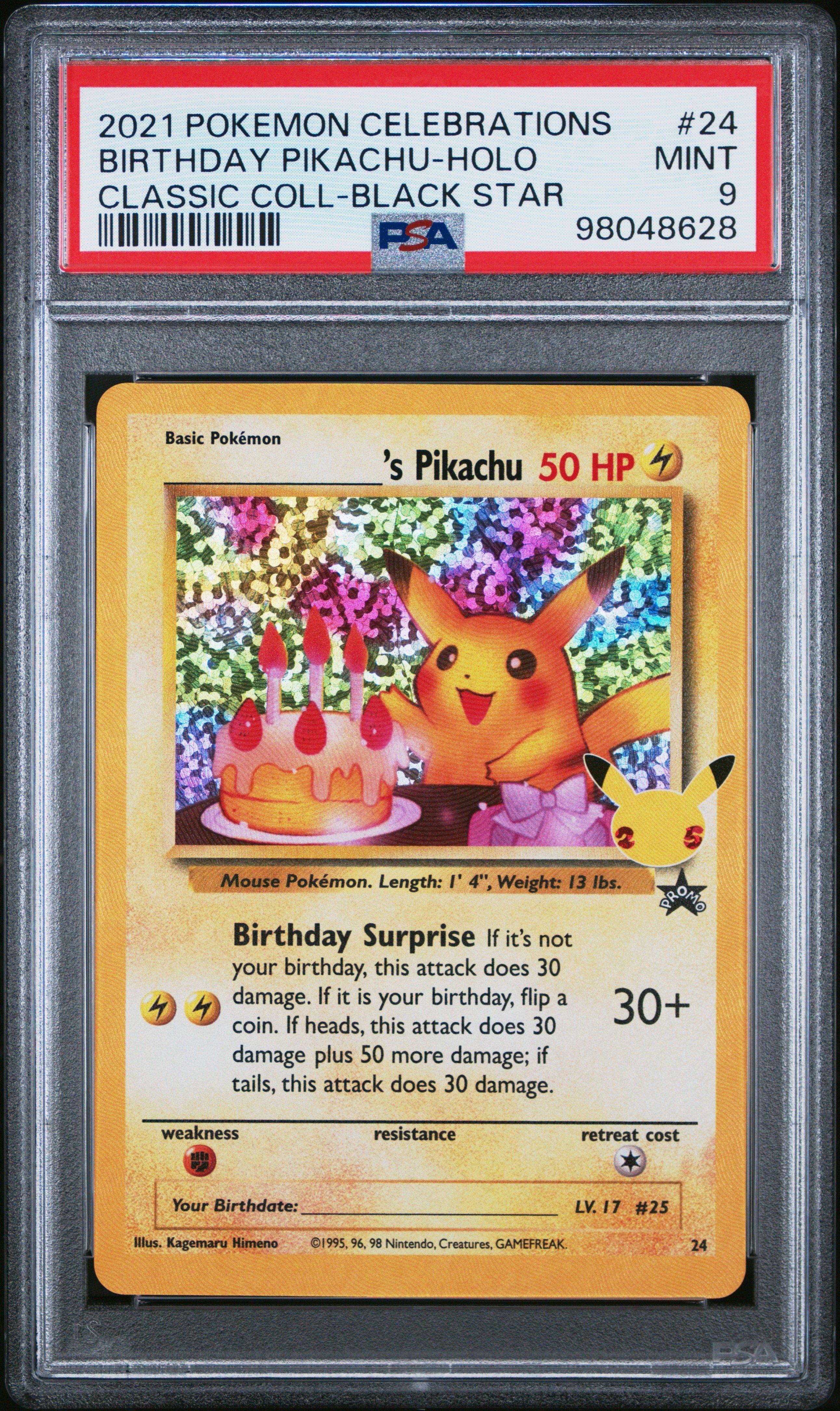 2021 Pokemon Celebrations Classic Collection 24 Birthday Pikachu
