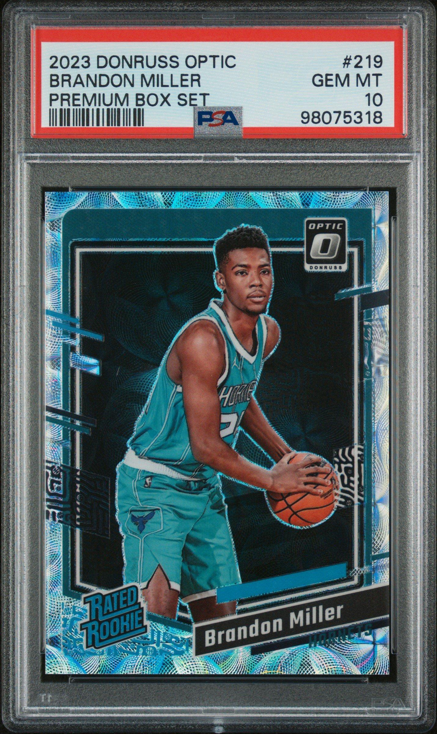 2023 Panini Donruss Optic 219 Brandon Miller Premium Box Set PSA 10