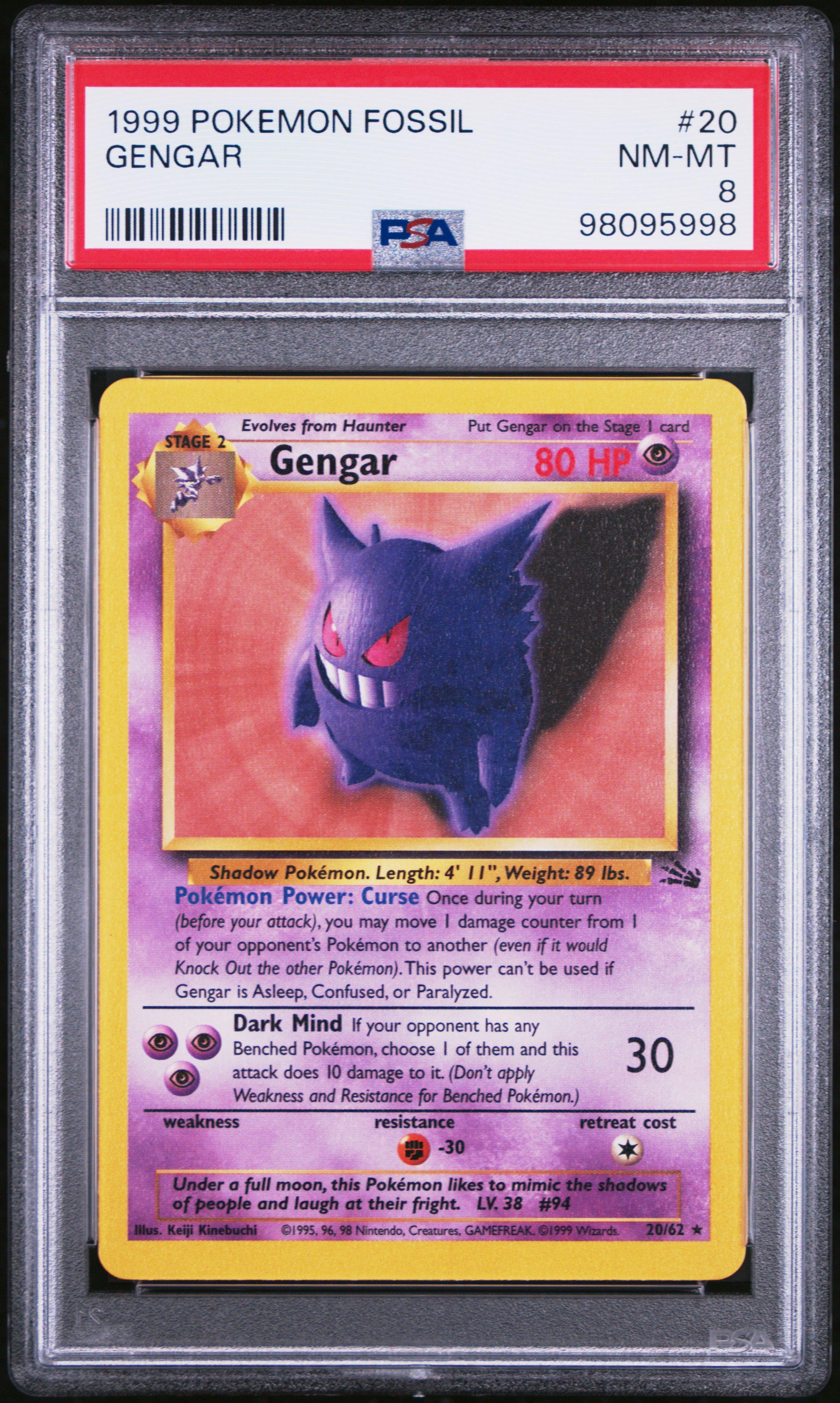 1999 Pokemon Fossil 20 Gengar PSA 8 Graded Card | GameStop