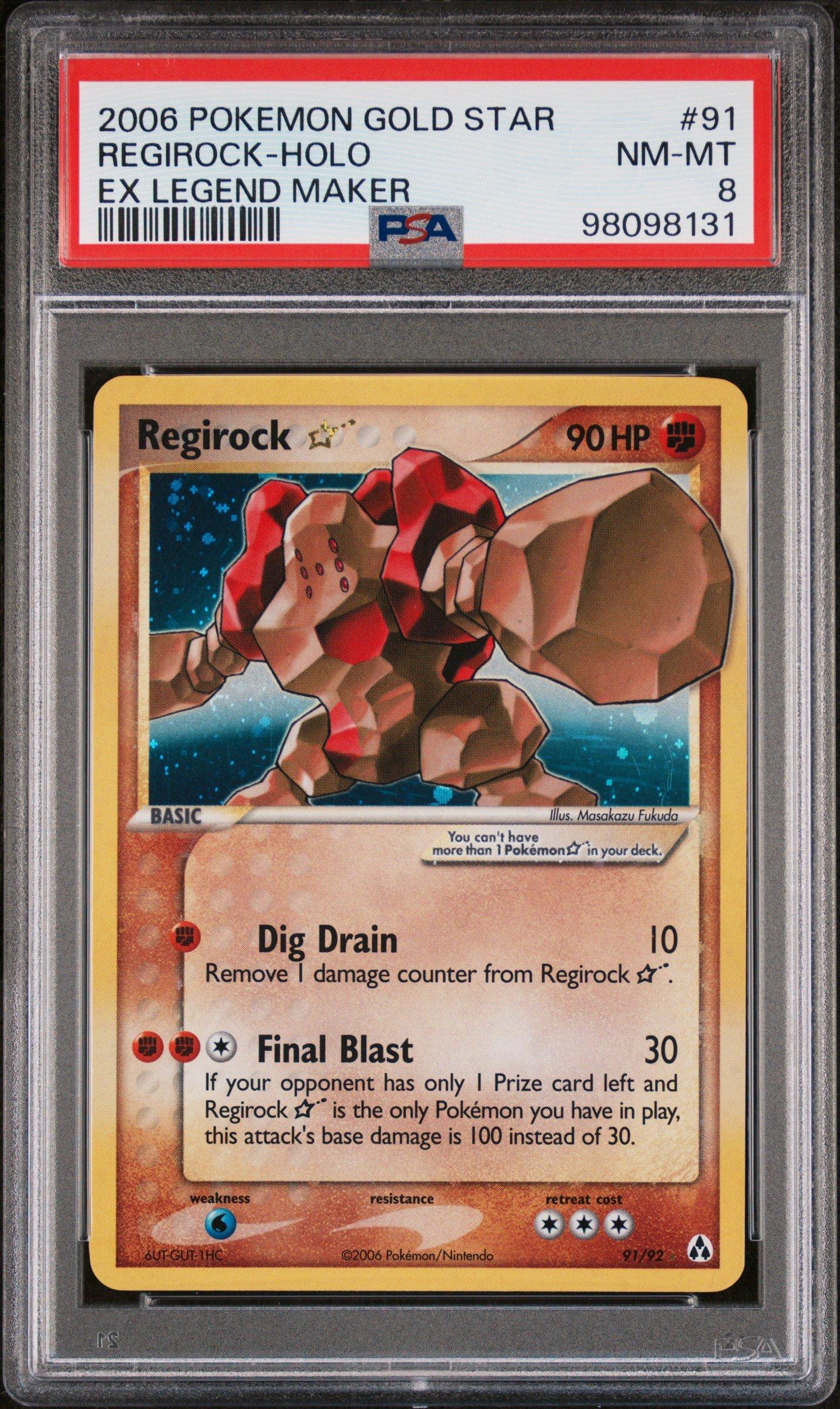 2006 Pokemon Ex Legend Maker 91 Regirock-holo Gold Star PSA 8