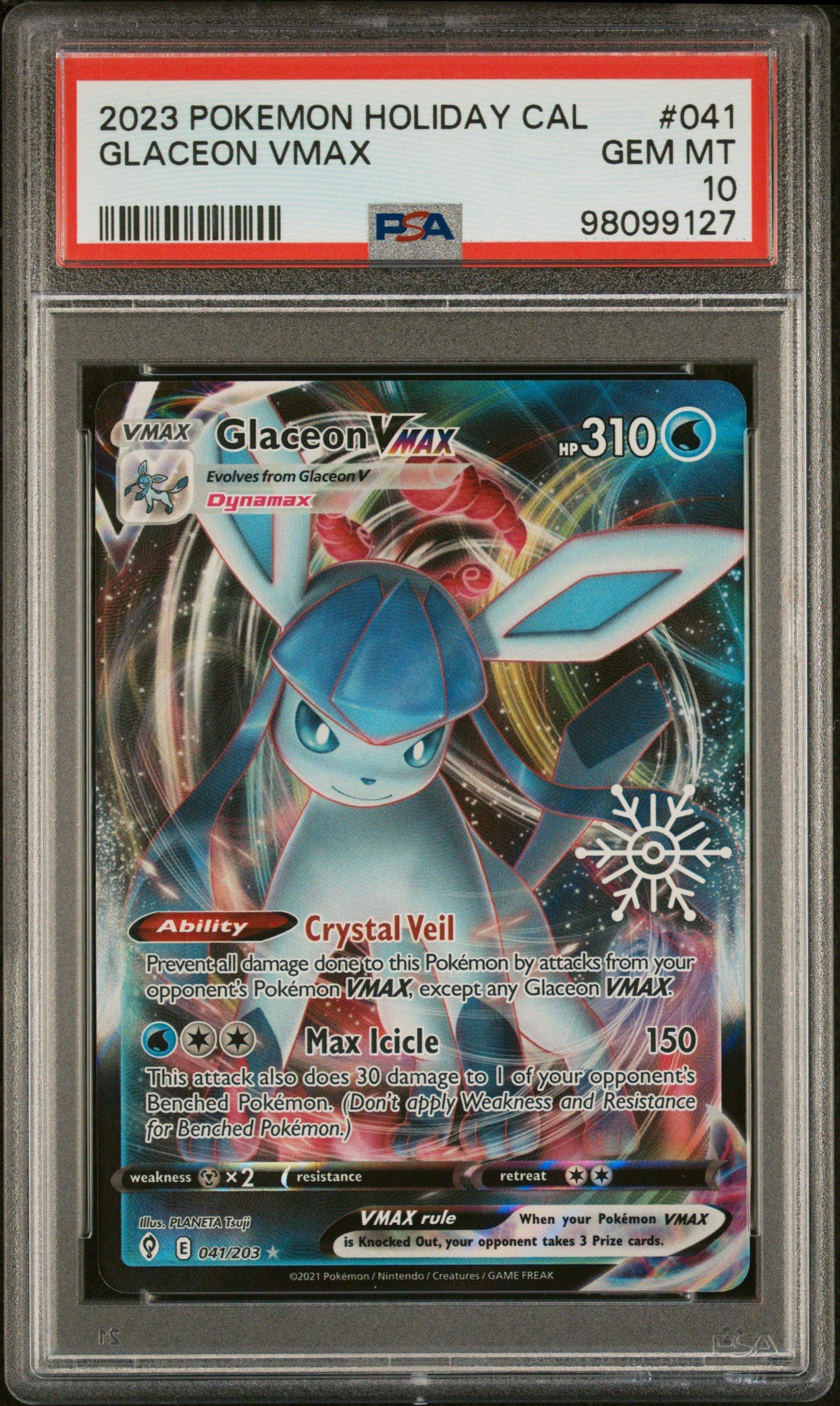 2023 Pokemon Holiday Calendar 041 Glaceon Vmax PSA 10 Graded Card | GameStop