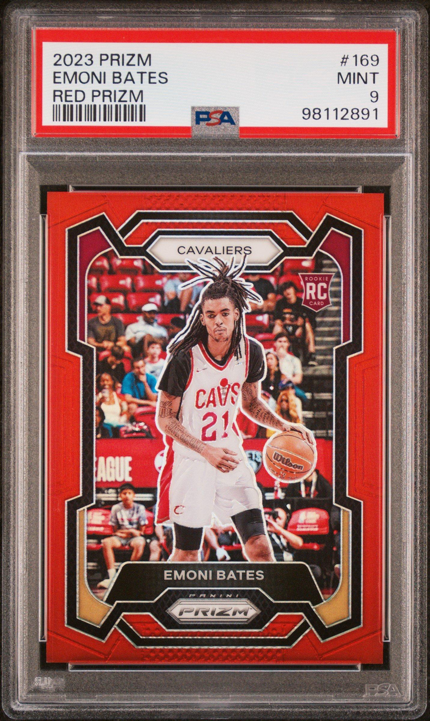 2023 Panini Prizm 169 Emoni Bates Red Prizm PSA 9