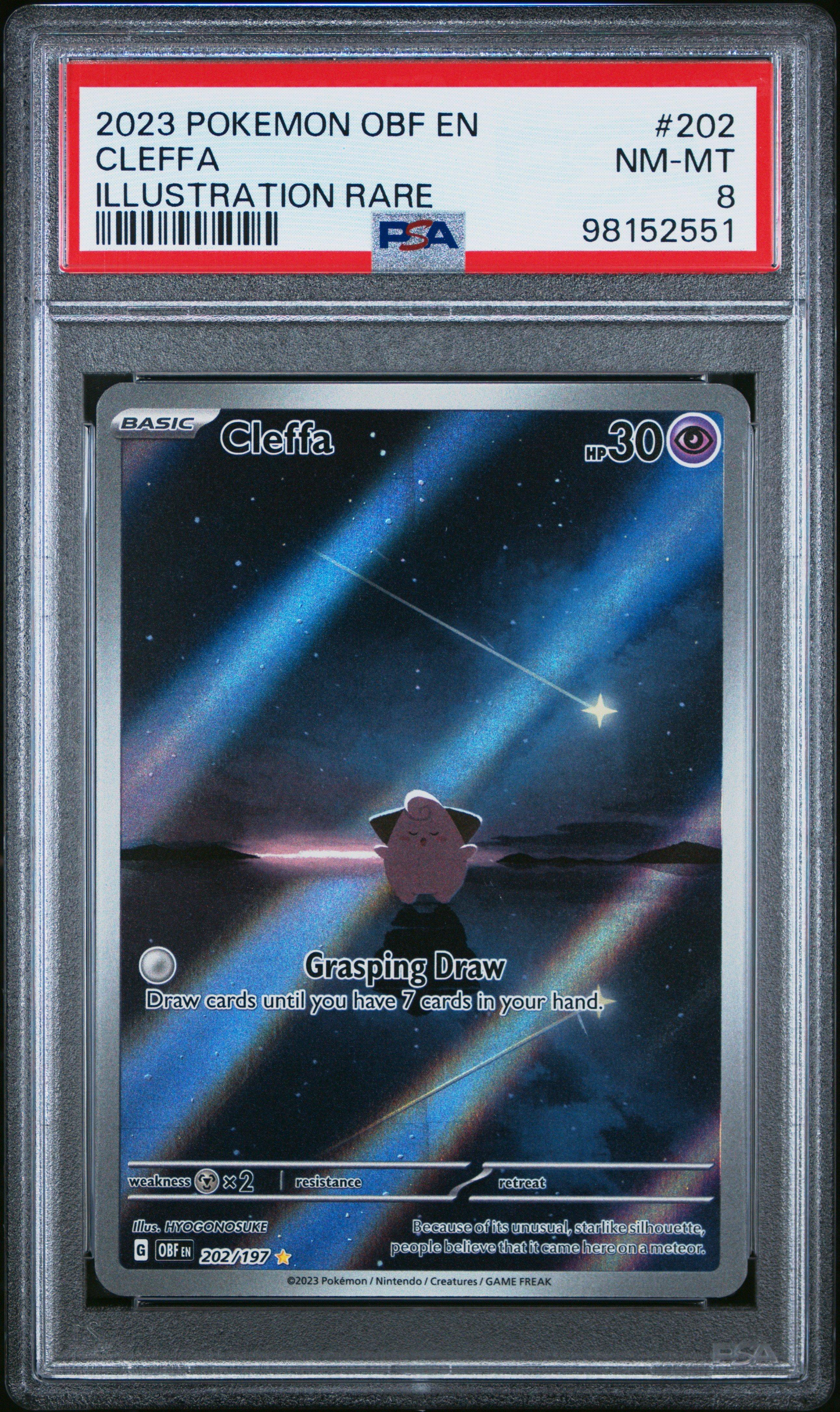 2023 Pokemon Obf En-obsidian Flames 202 Cleffa Illustration Rare PSA 8 ...