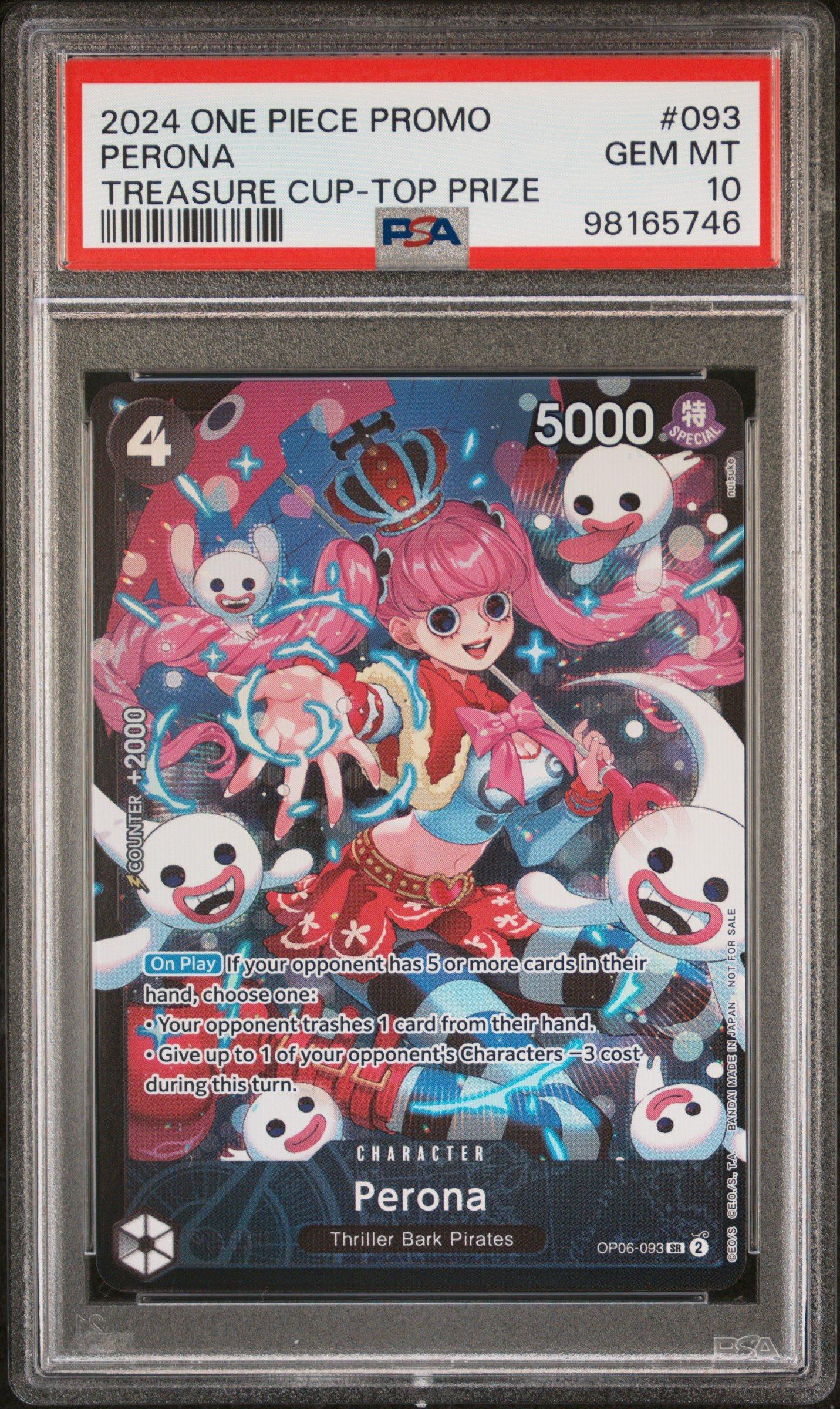 2024 ONE PIECE JPN ペローナ #093 GEM MT 10 2024 One Piece Promos 093 Perona Treasure Cup-top 16 PSA 10 Graded