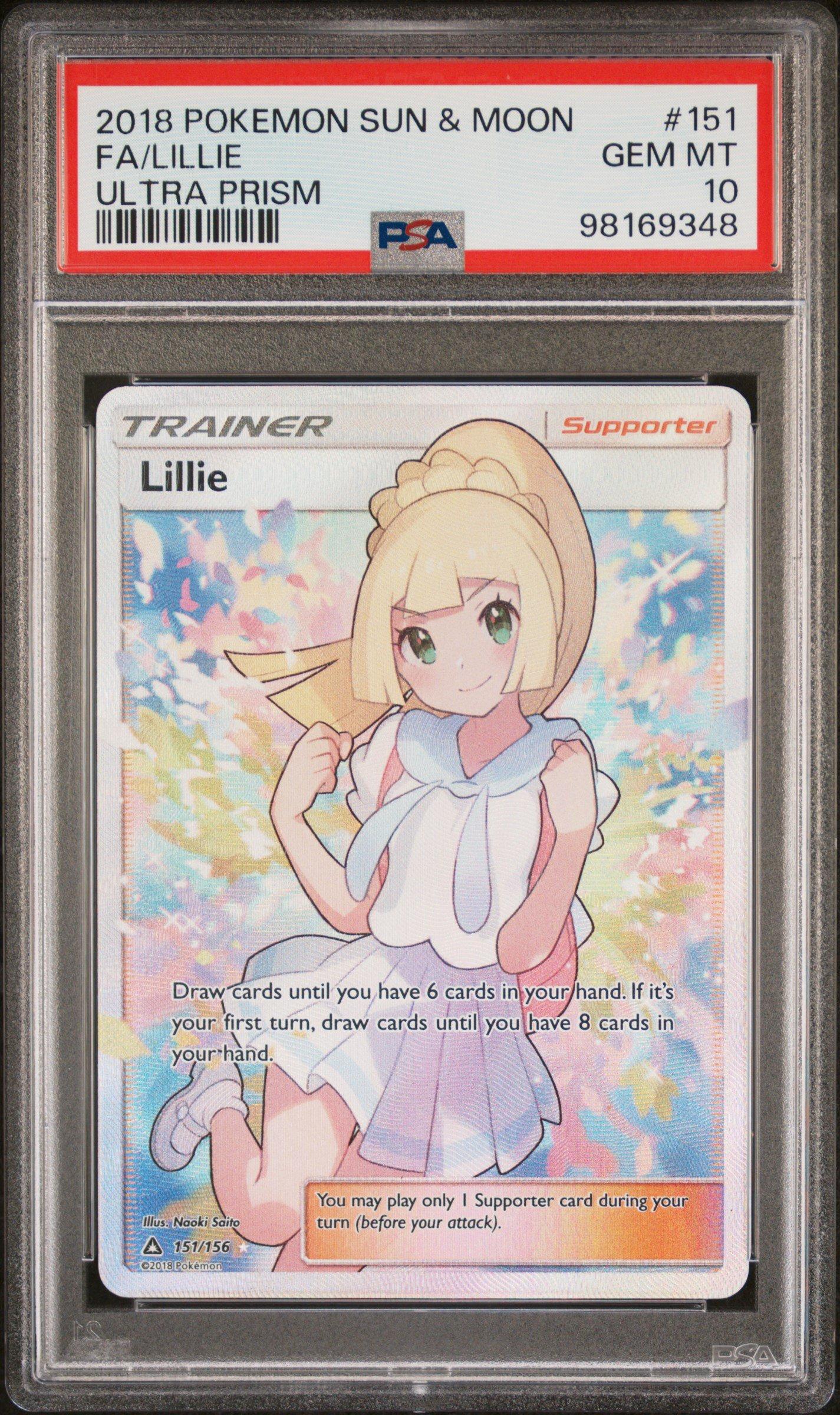 2018 Pokemon Sun & Moon Ultra Prism 151 Full Art/lillie PSA 10