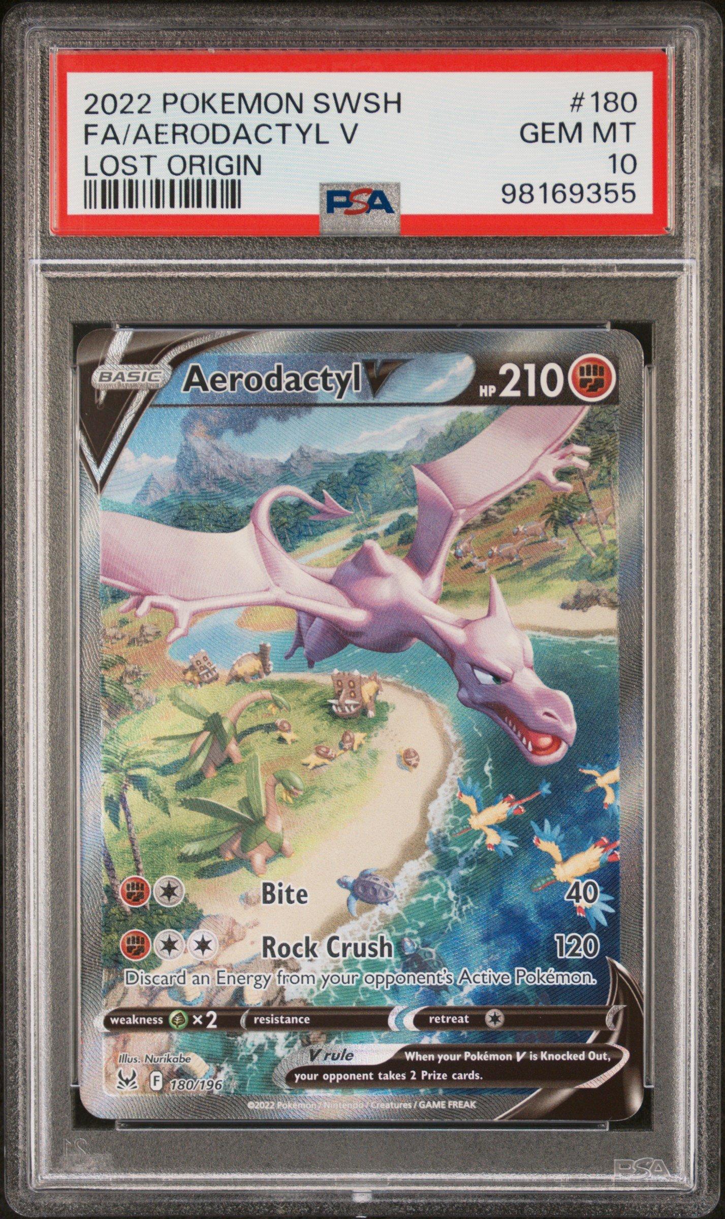 2022 Pokemon Sword & Shield Lost Origin 180 Full Art/aerodactyl V