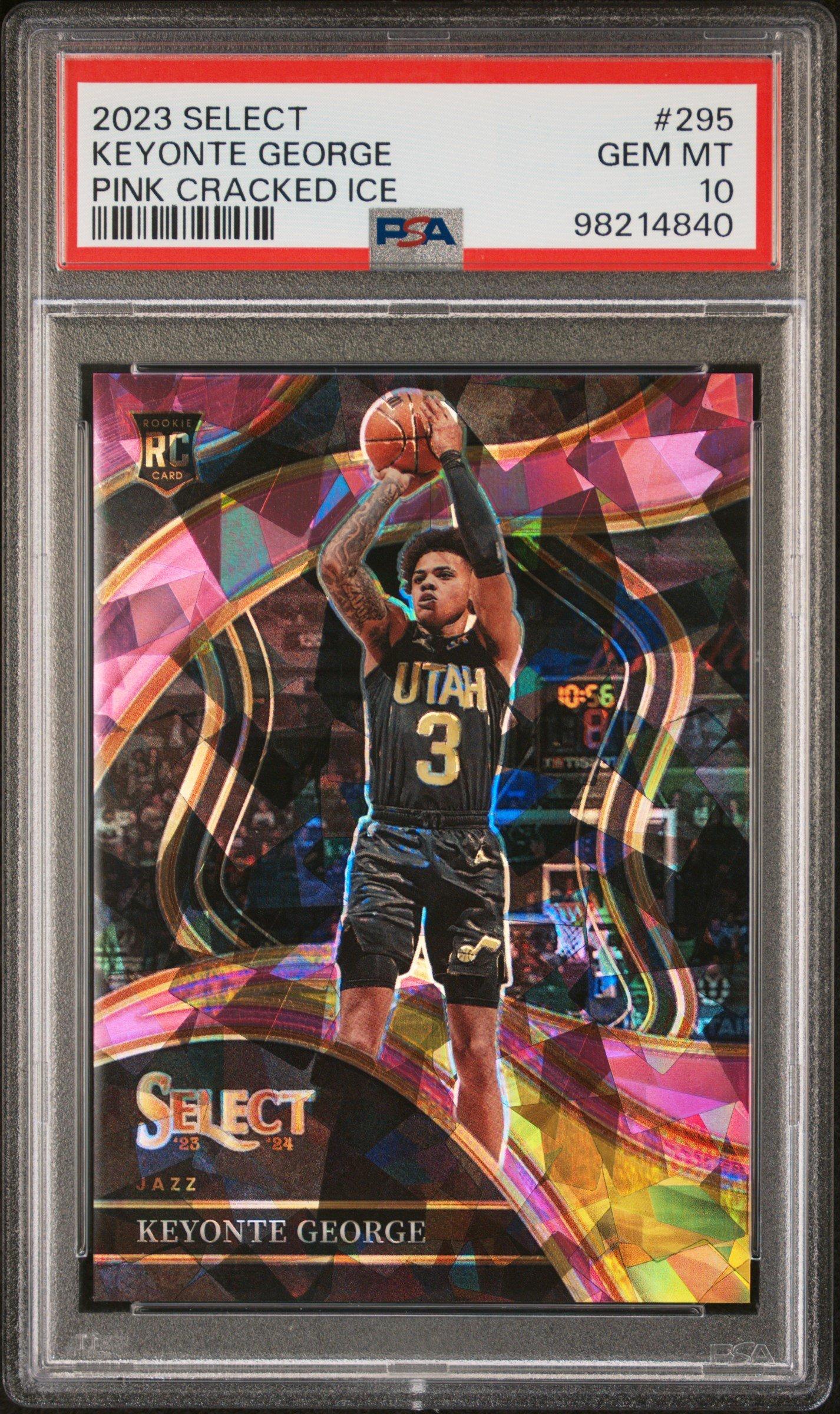 2023 Panini Select 295 Keyonte George Pink Cracked Ice PSA 10