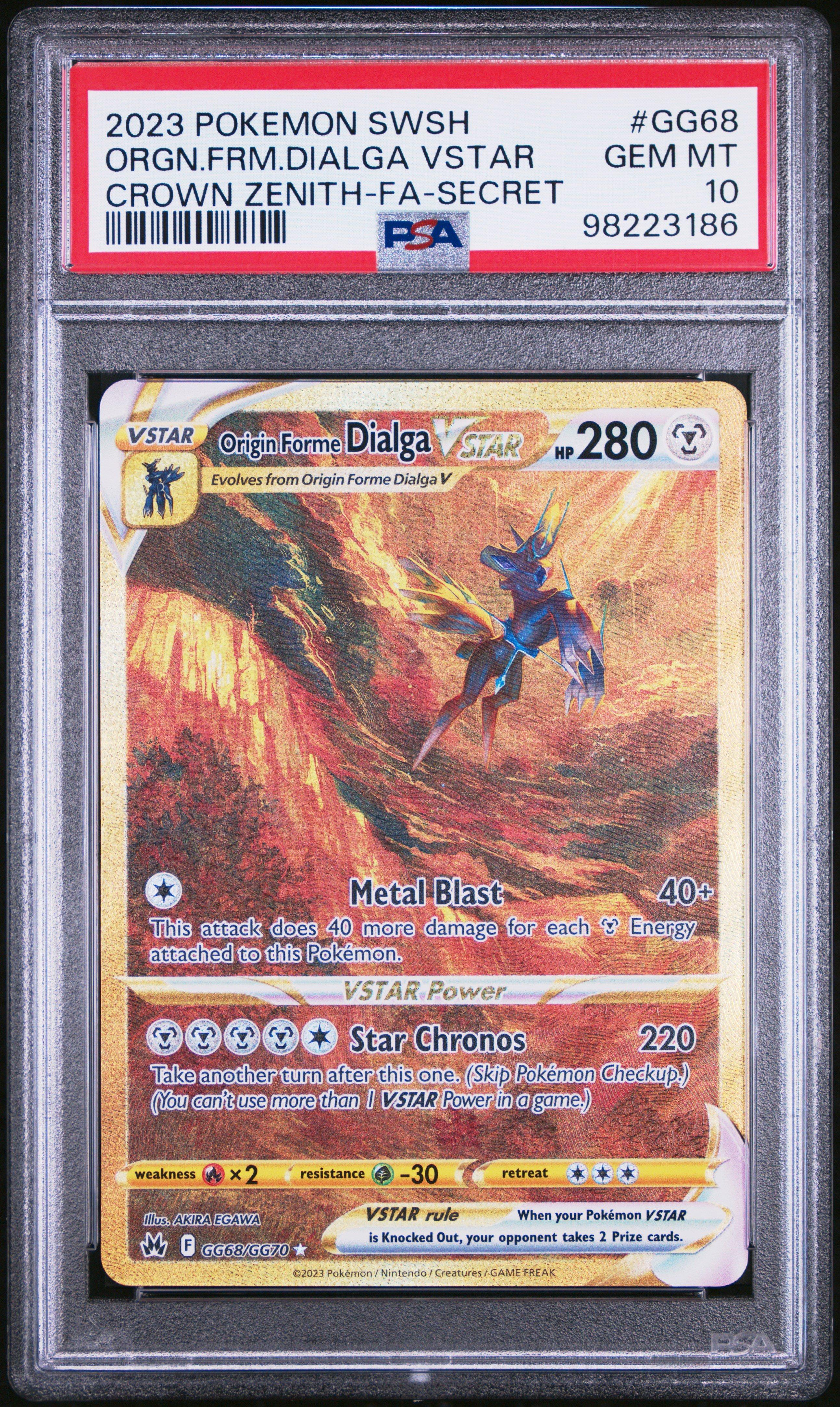 2023 Pokemon Sword And Shield Crown Zenith Gg68 Full Art/origin Forme Dialga Vstar Secret PSA 10