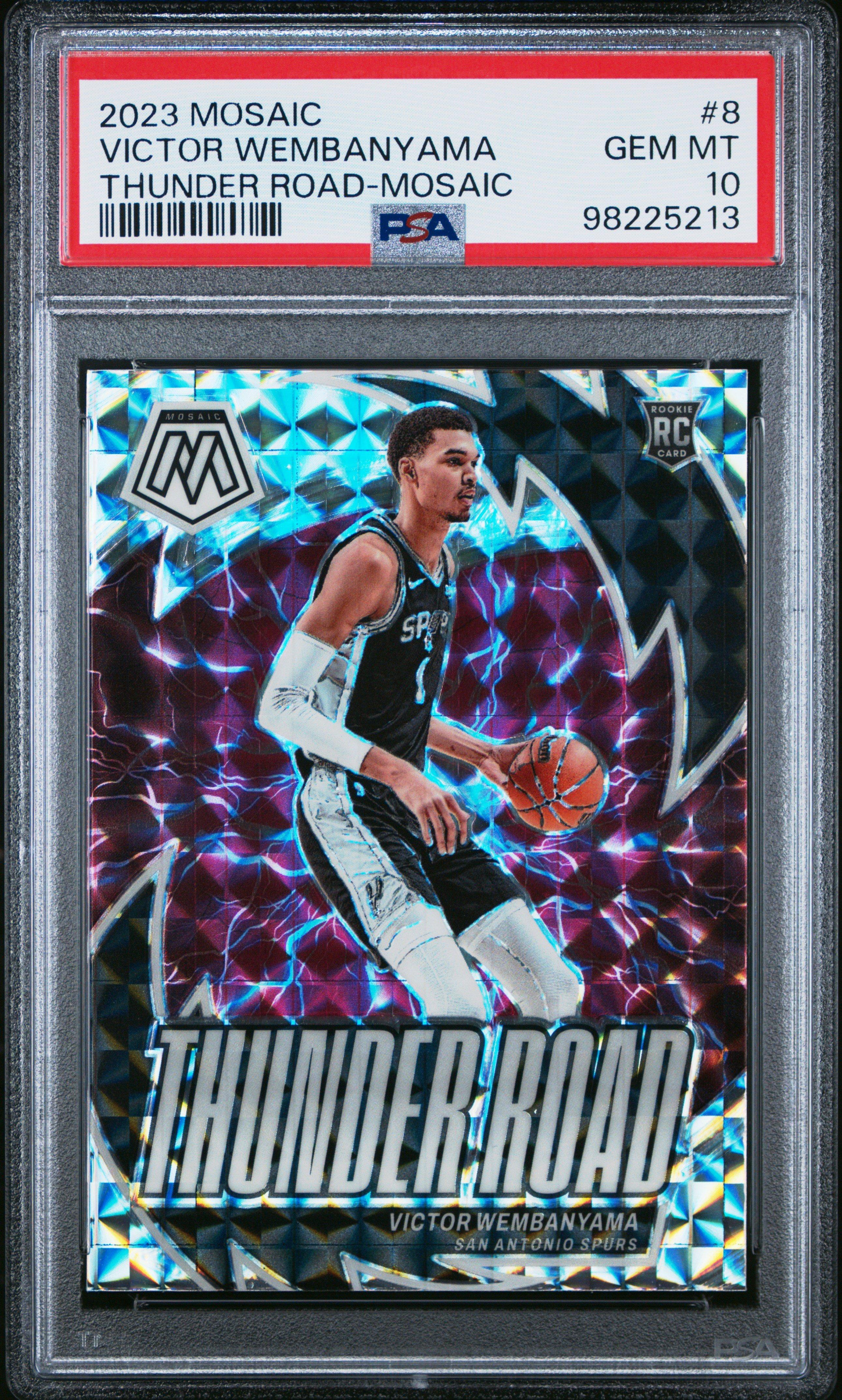 2023 Panini Mosaic Thunder Road 8 Victor Wembanyama Mosaic PSA 10