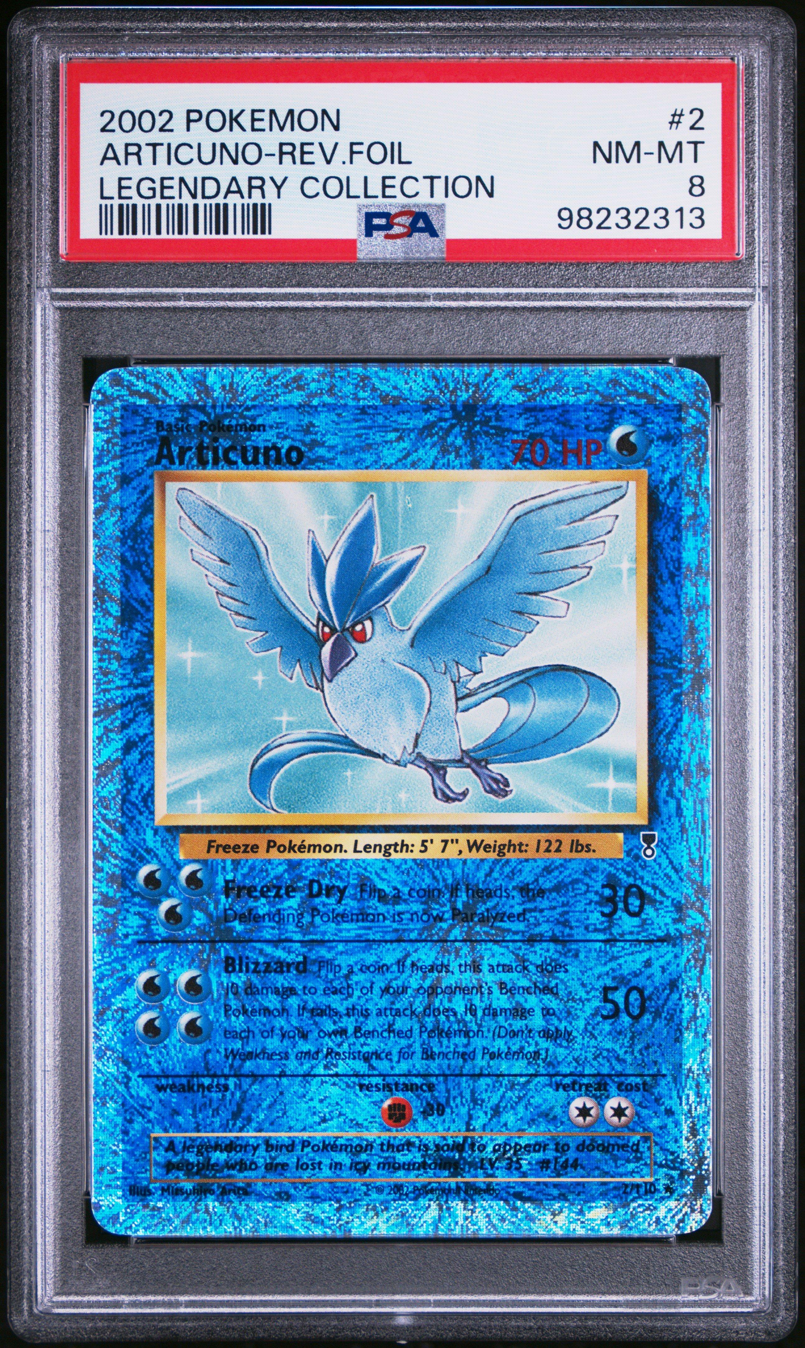 2002 Pokemon Legendary Collection 2 Articuno-reverse Foil PSA 8