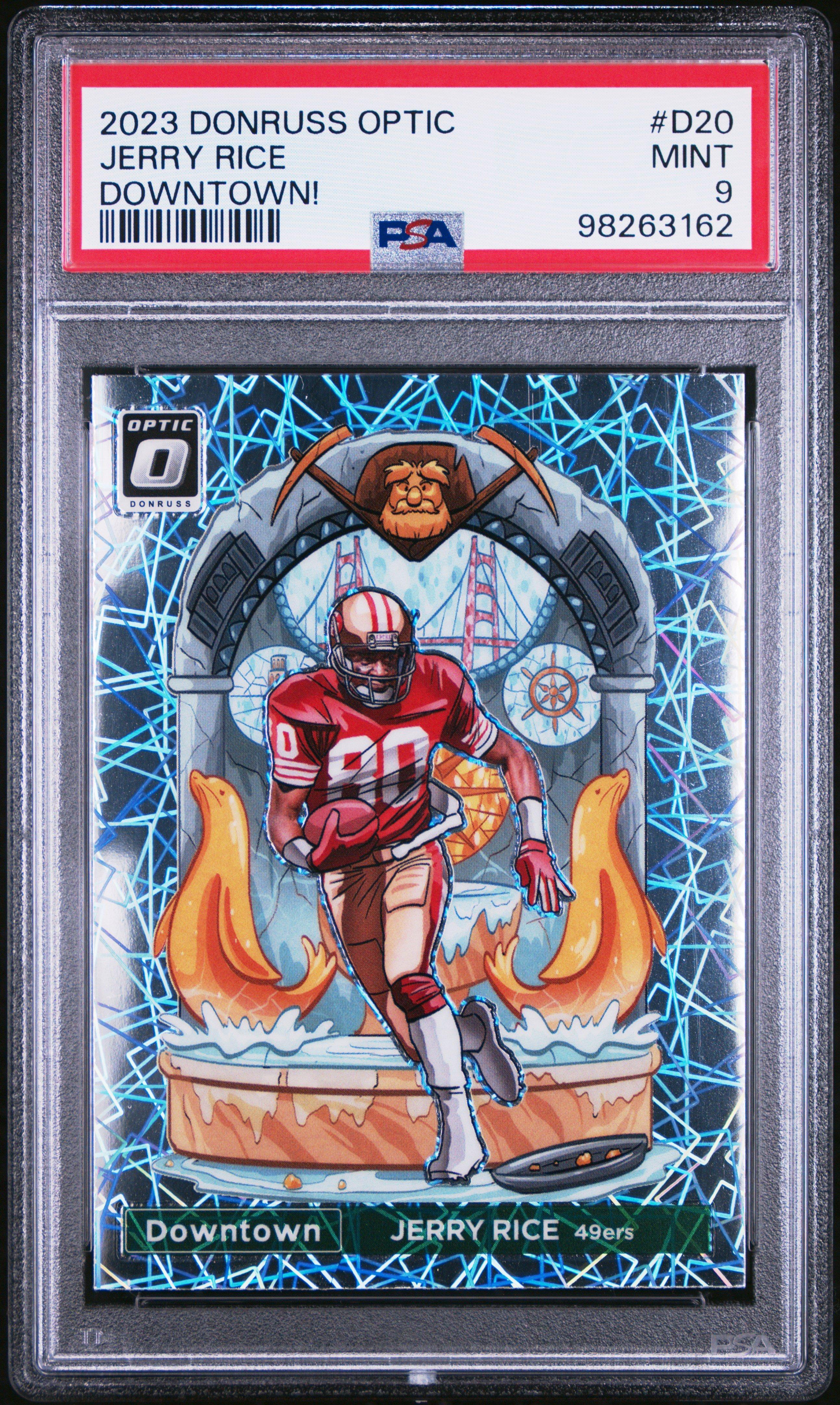 2023 Panini Donruss Optic Downtown! D20 Jerry Rice PSA 9