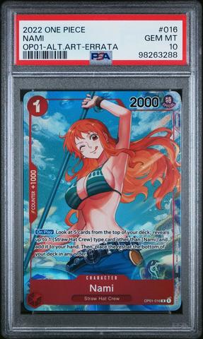 2022 One Piece Op01-romance Dawn 016 Nami Alternate Art-errata PSA 