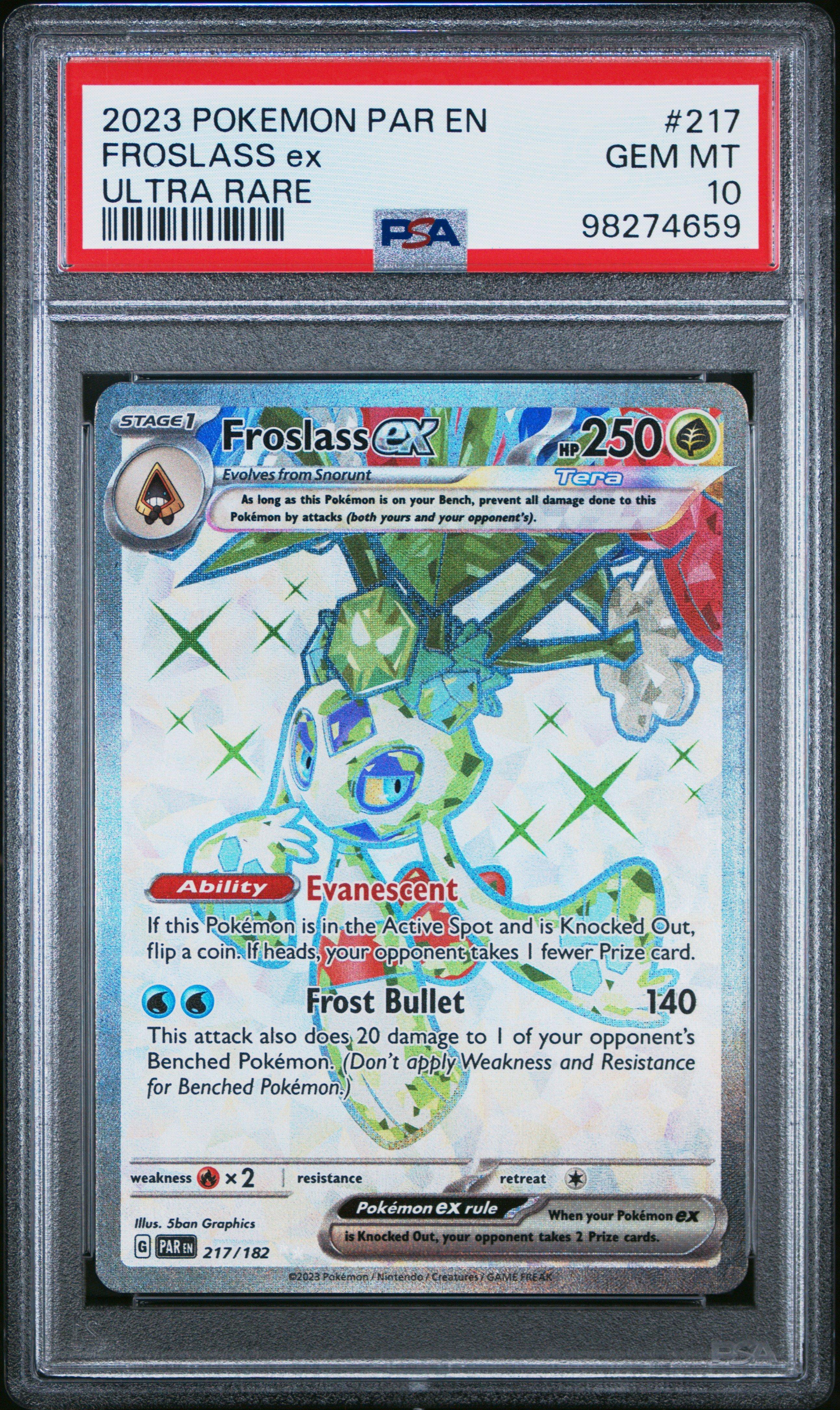 2023 Pokemon Par En-paradox Rift 217 Froslass Ex Ultra Rare PSA 10