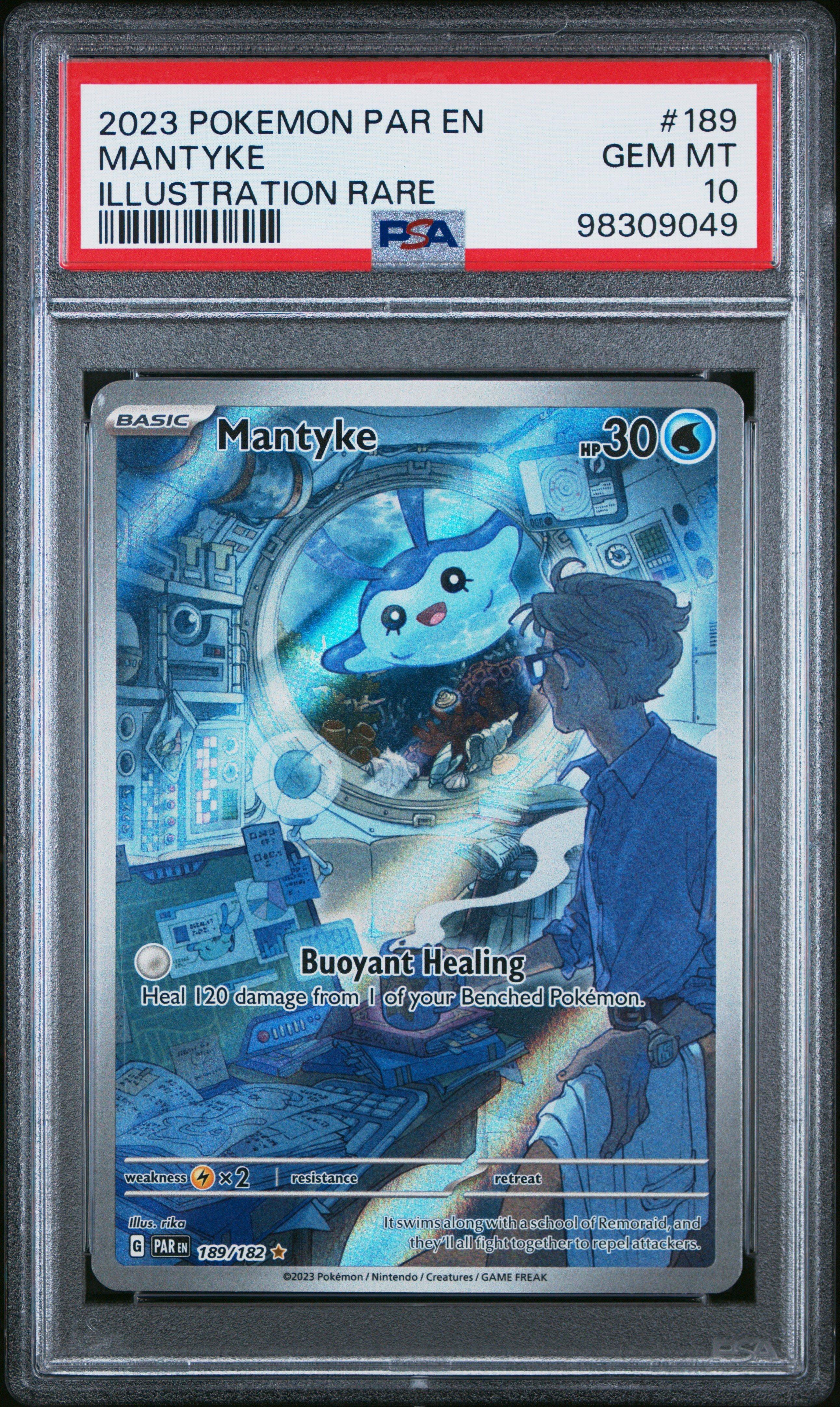 2023 Pokemon Par En-paradox Rift 189 Mantyke Illustration Rare PSA