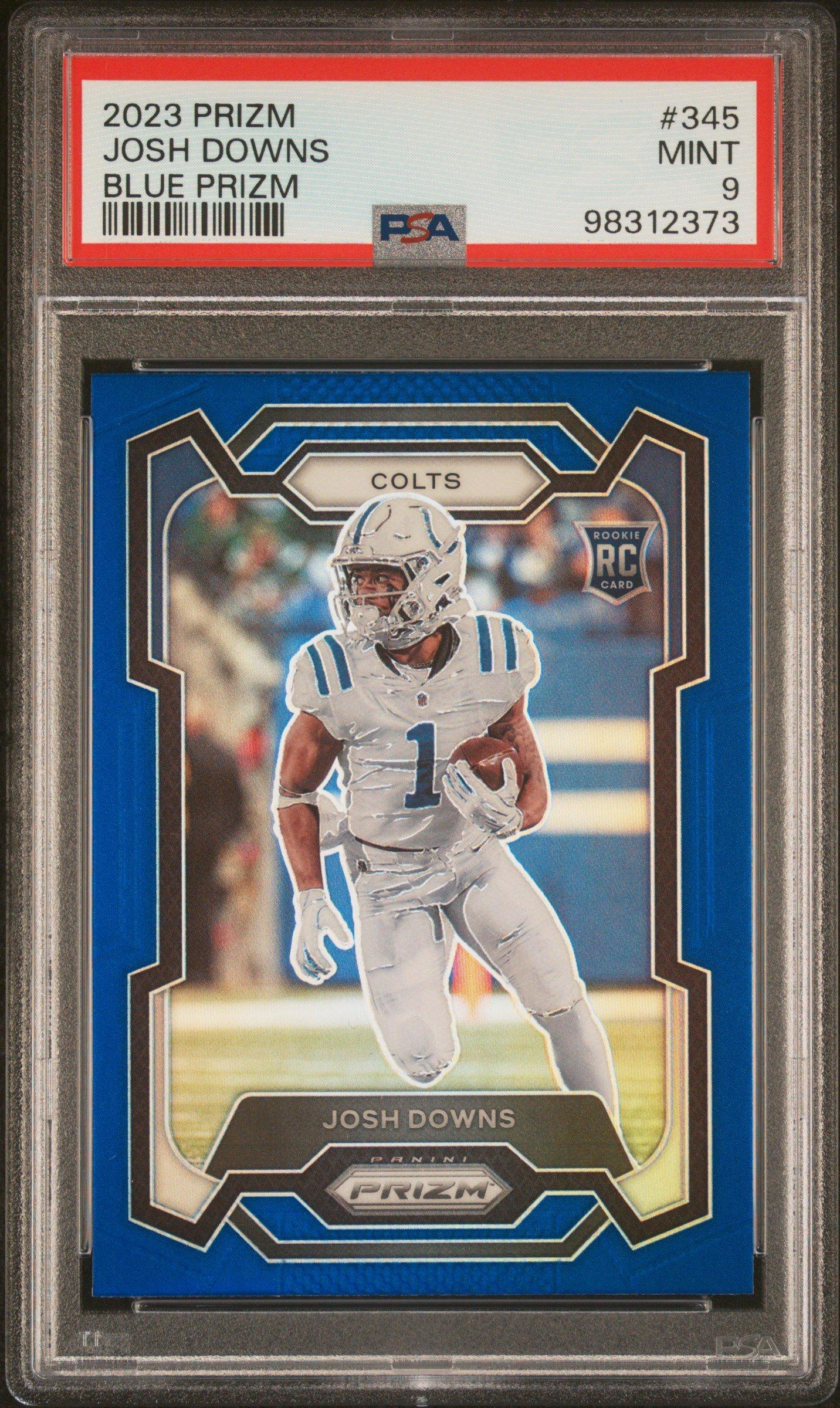 2023 Panini Prizm 345 Josh Downs Blue Prizm PSA 9