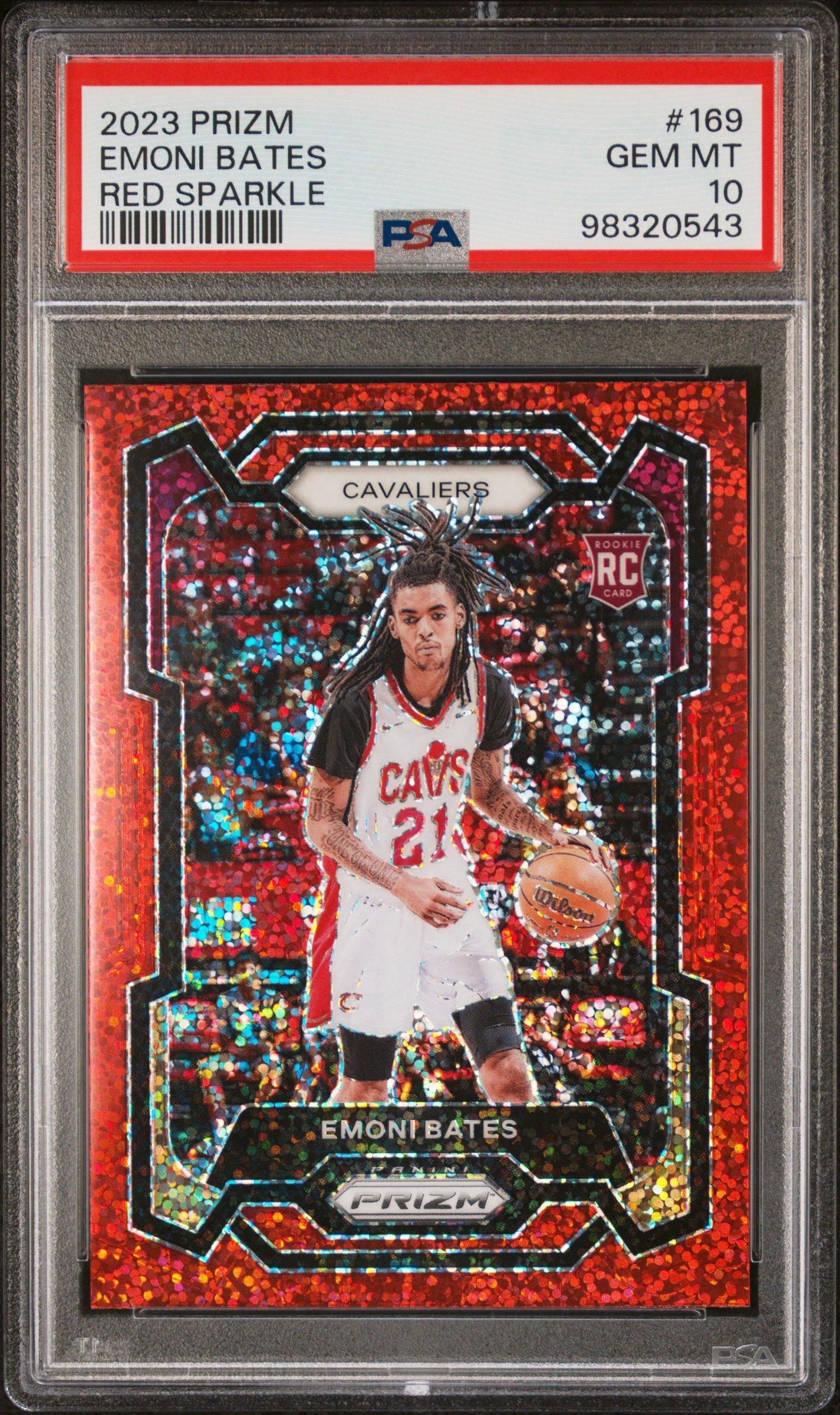 2023 Panini Prizm 169 Emoni Bates Red Sparkle PSA 10