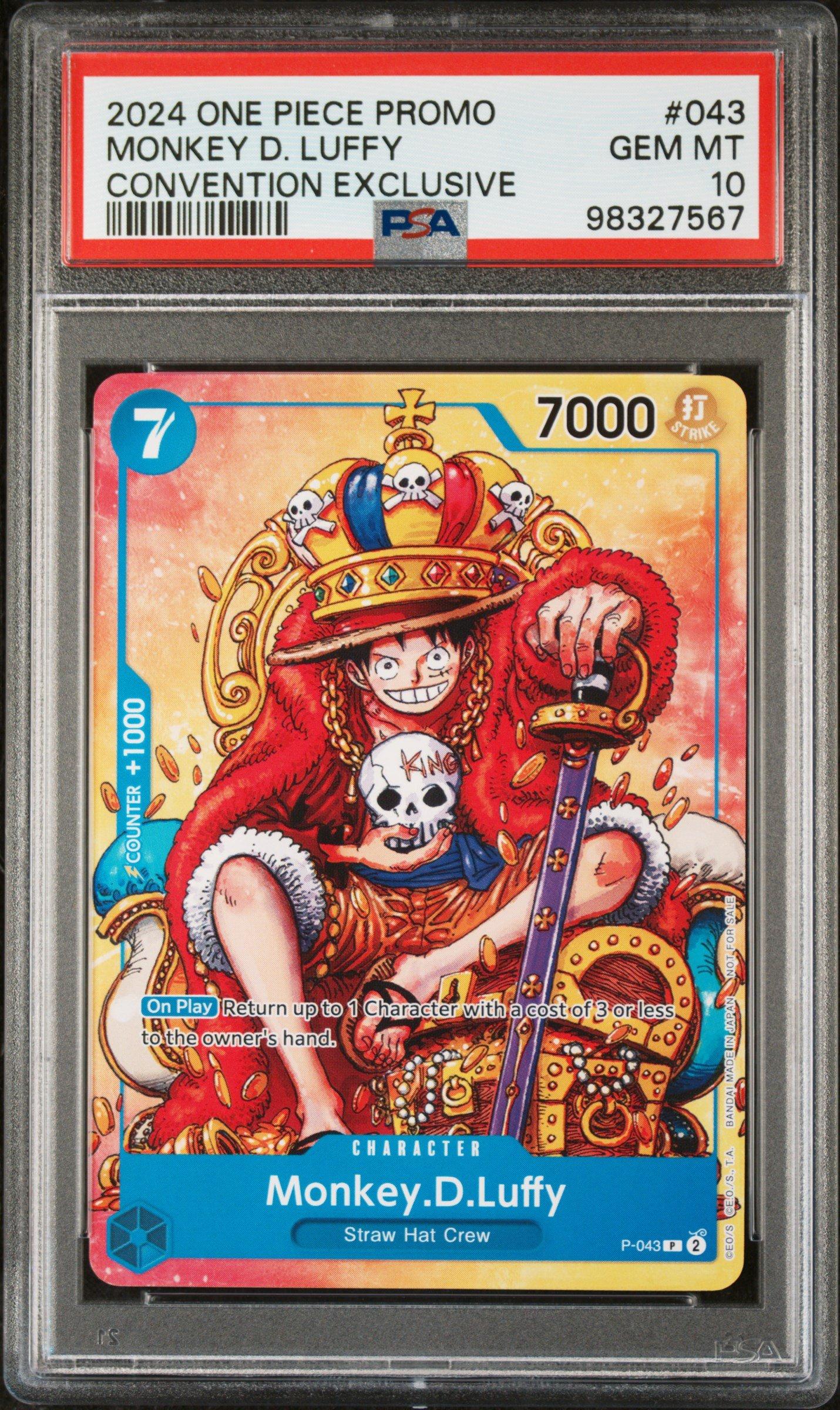 2024 One Piece Promos 043 Monkey D. Luffy Convention Exclusive PSA 10