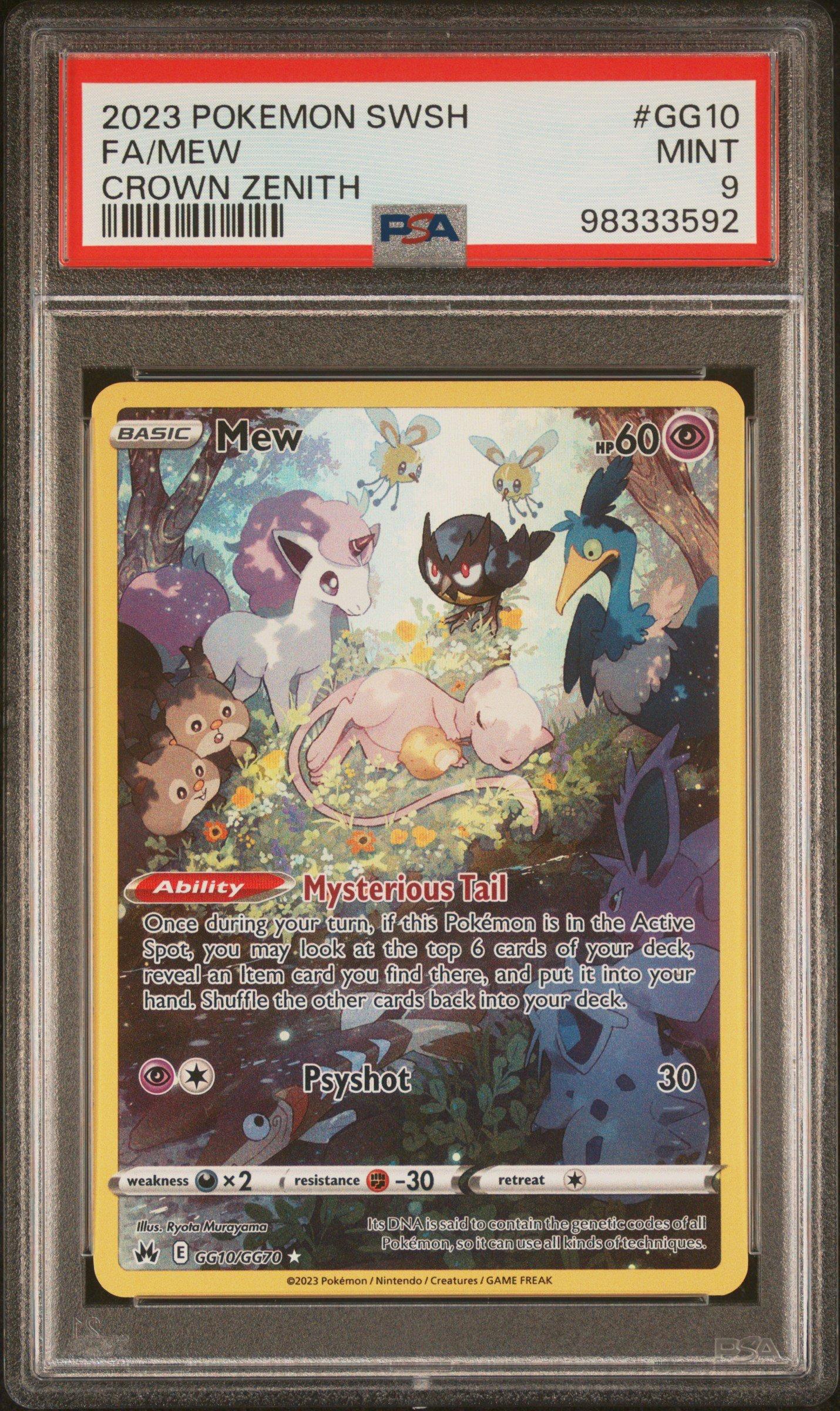 2023 Pokemon Sword And Shield Crown Zenith Gg10 Full Art/mew PSA 9