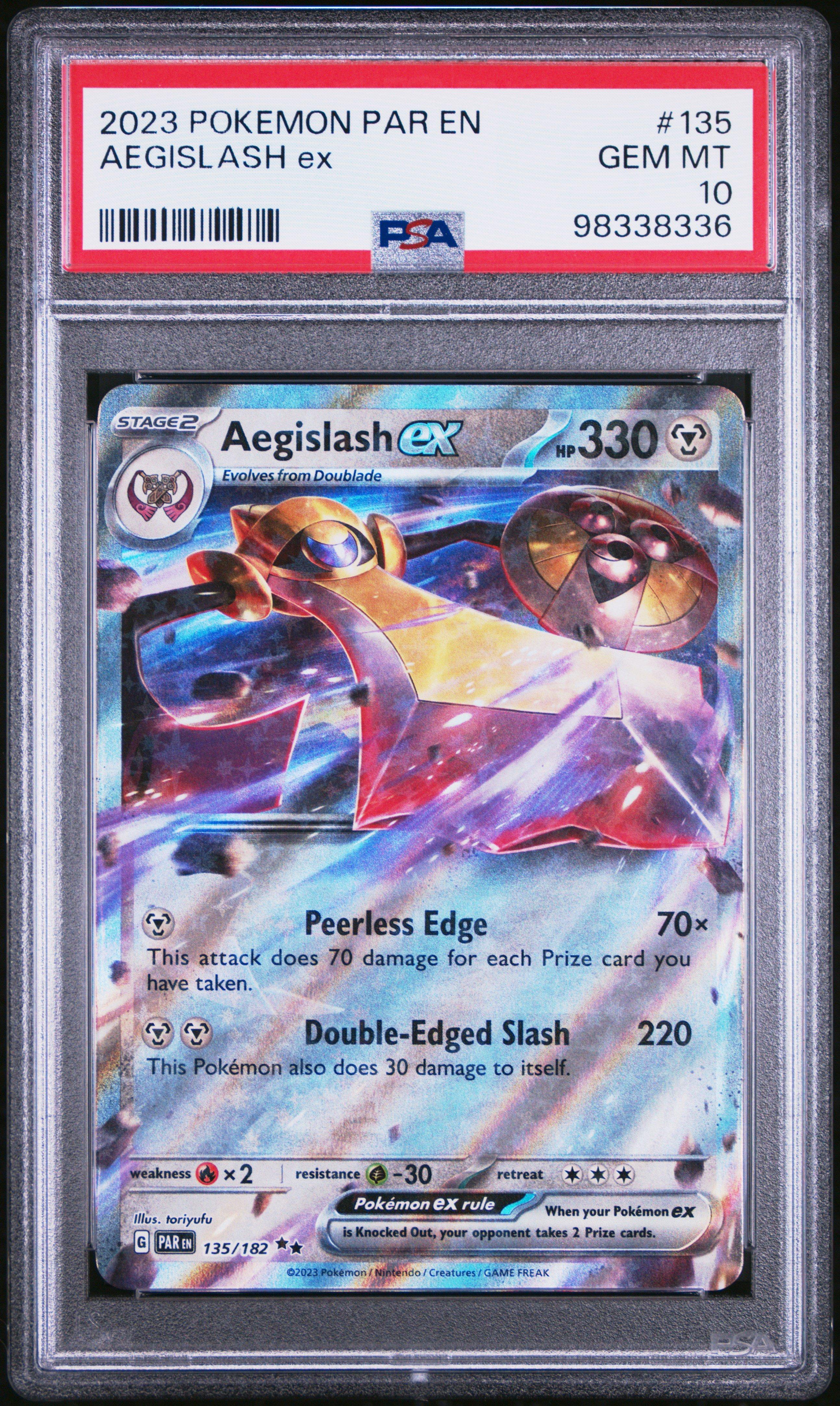 2023 Pokemon Par En-paradox Rift 135 Aegislash Ex PSA 10 Graded