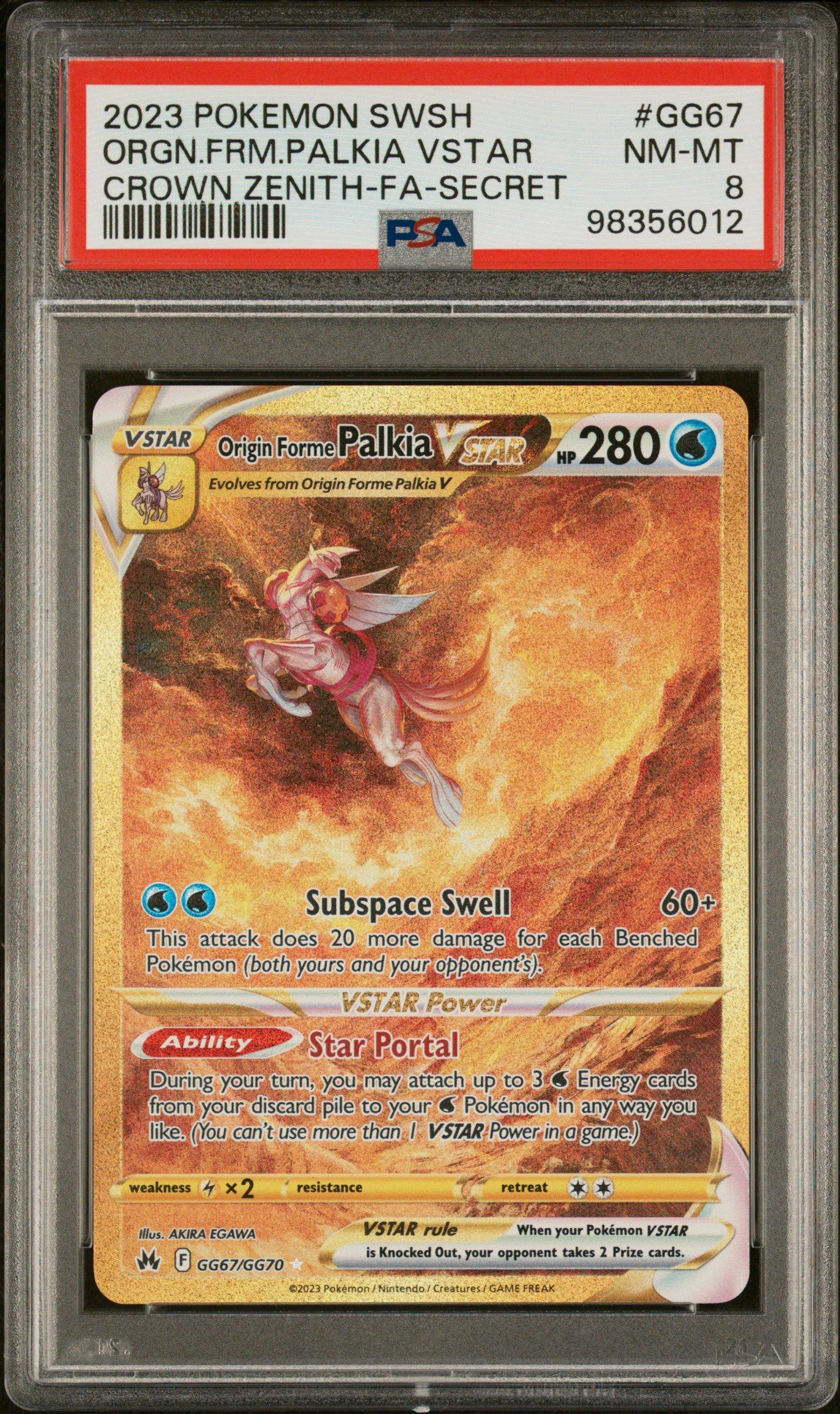 shiny palkia pokemon card S10P] Origin VSTAR 086/067UR Water Subspace Swell (60+) This attack does 20 more damage for each Benched Pokmon (both yours and your opponents). Palkia 004/025 Pokemon Holo Trading