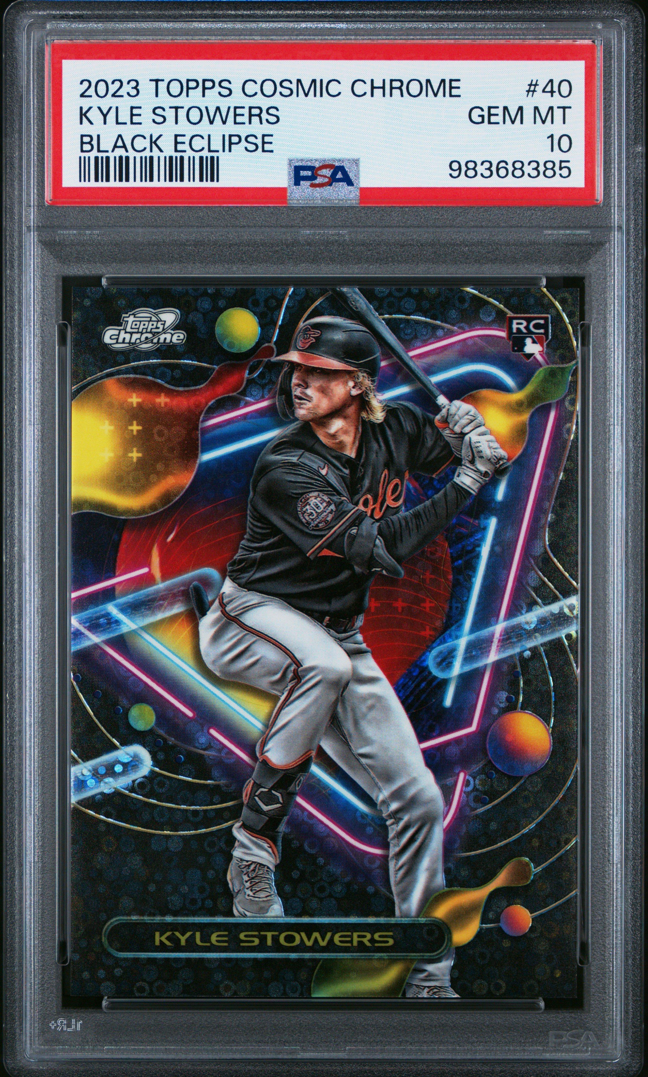 2023 Topps Cosmic Chrome 40 Kyle Stowers Black Eclipse PSA 10 