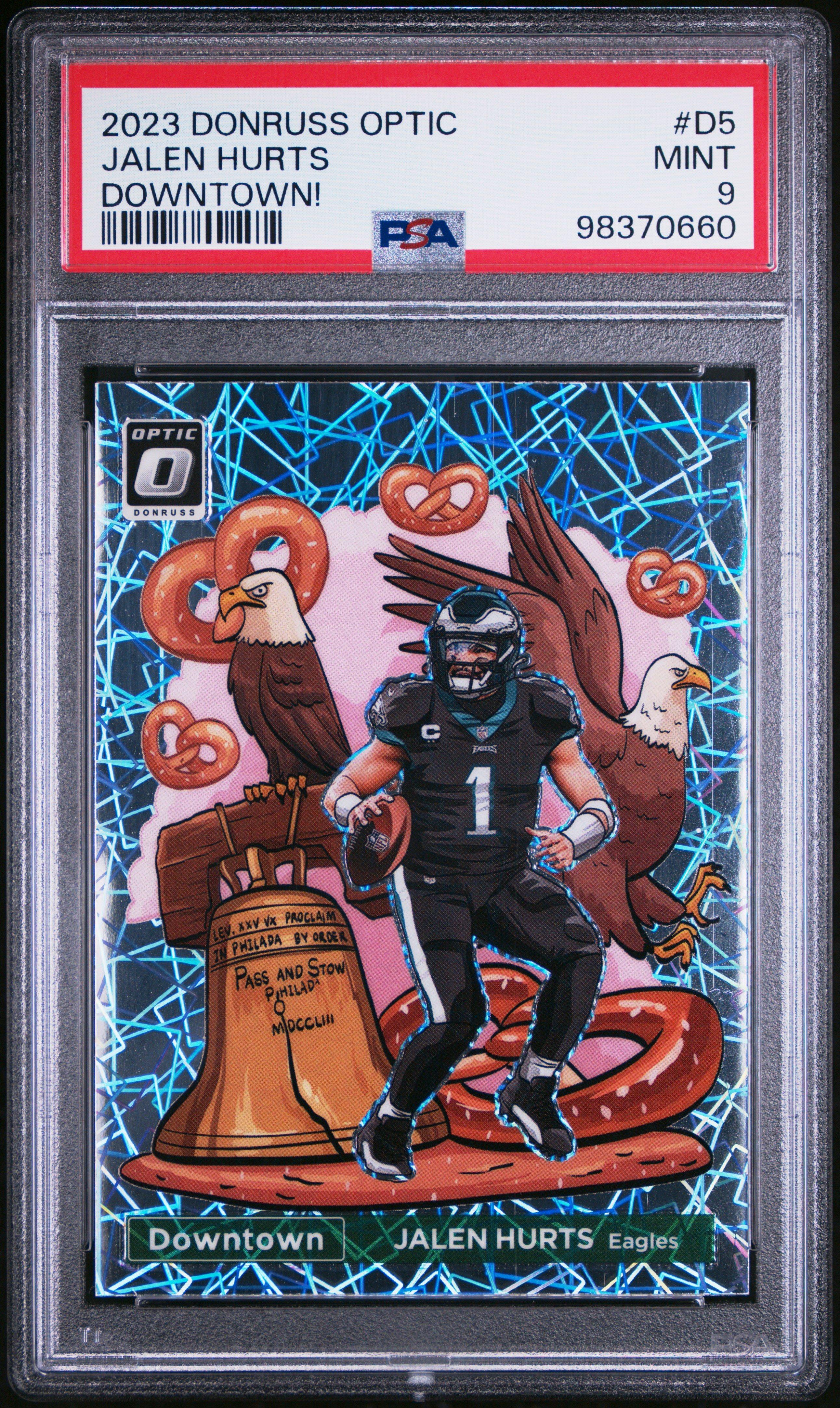2023 Panini Donruss Optic Downtown! D5 Jalen Hurts PSA 9