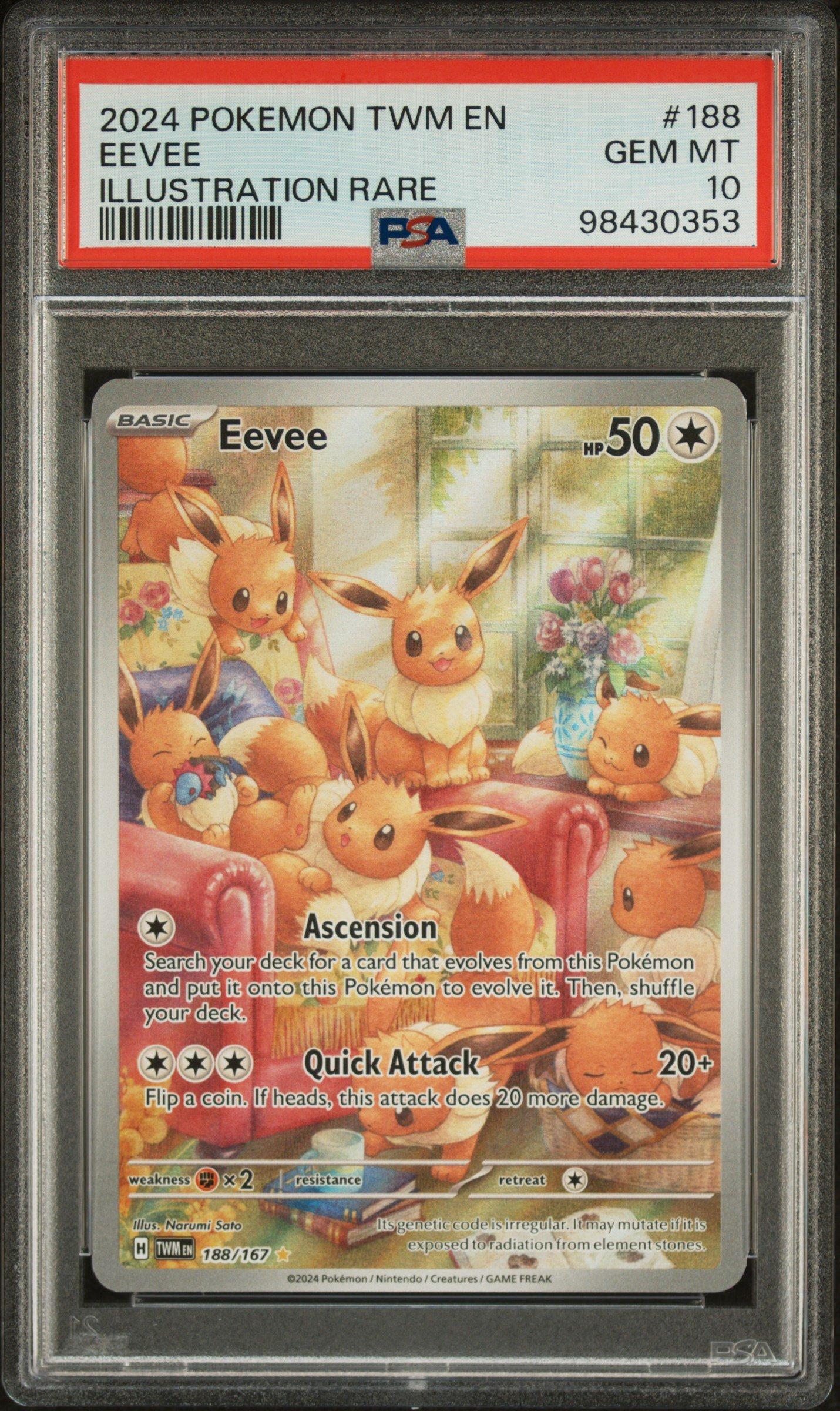 eevee pokemon card rare Amazon.com: Pokemon – Eevee 188/167 – Twilight Masquerade – Illustration  Rare – Full Art – Alternate : Toys & Games