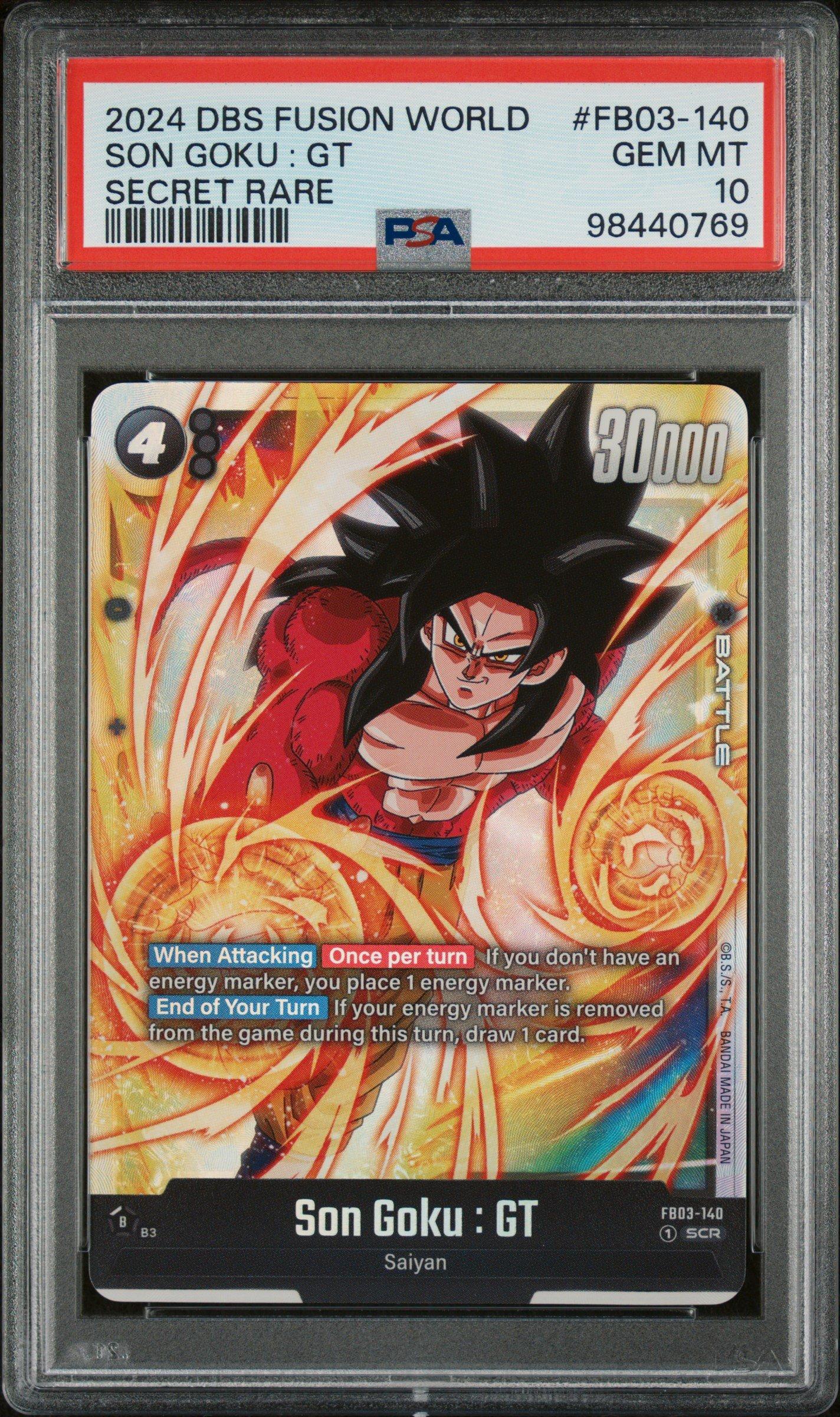 2024 Dragon Ball Super Card Game Fusion World Raging Roar Fb03-140 Son Goku : Gt Secret Rare PSA 10