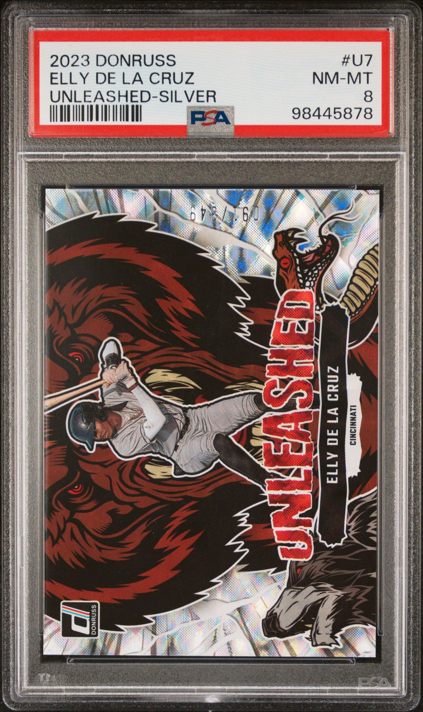 2023 Panini Donruss Unleashed U7 Elly De La Cruz Silver PSA 8