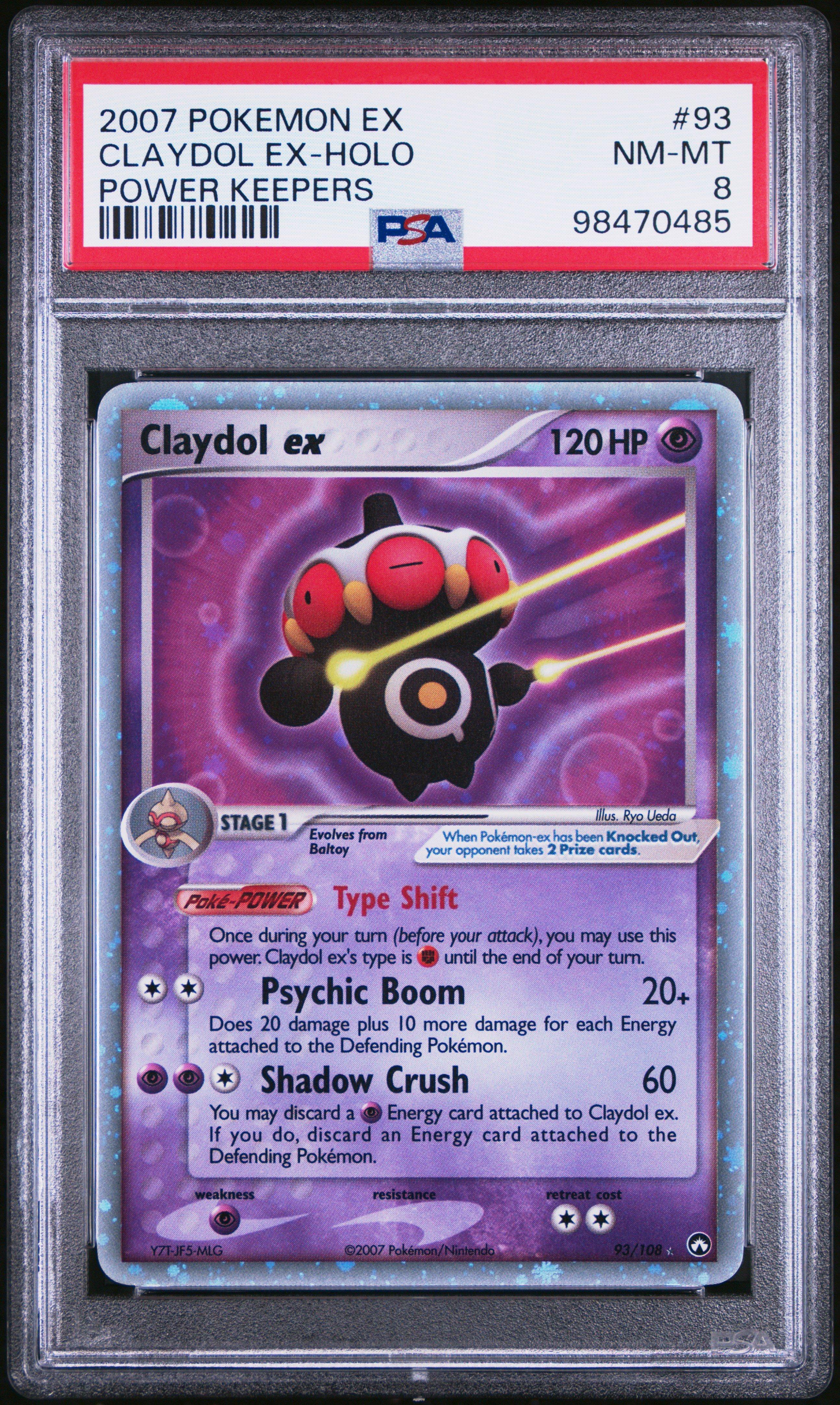 2007 Pokemon Ex Power Keepers 93 Claydol Ex-holo PSA 8