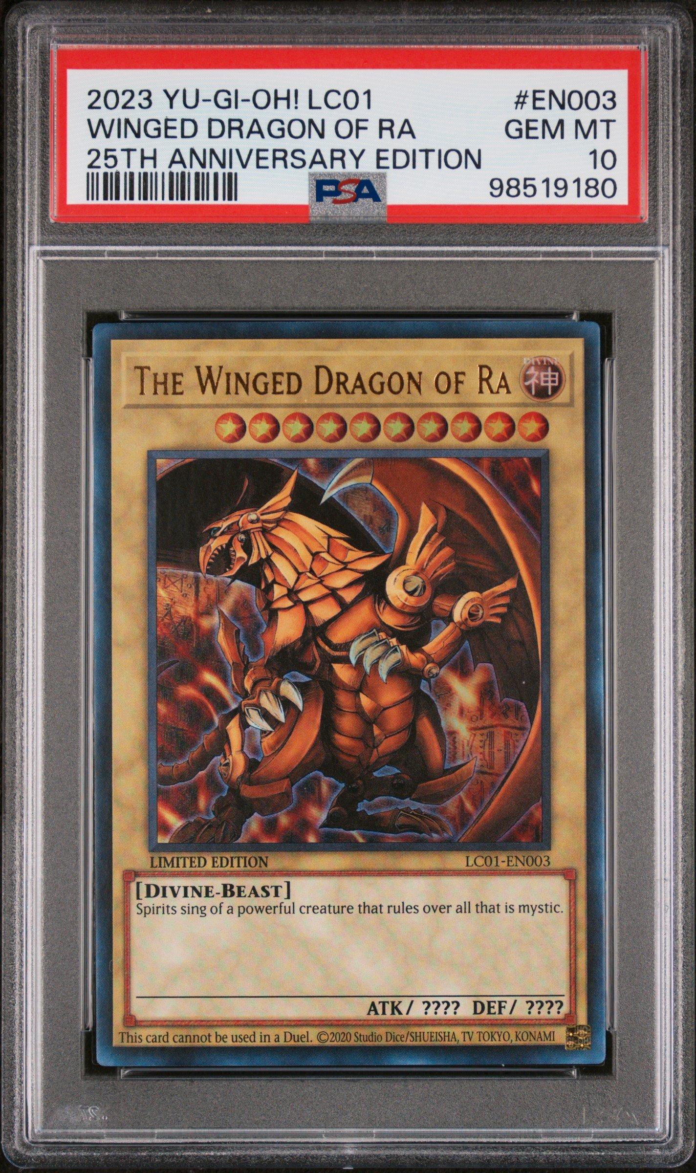 2023 Yu-gi-oh! Lc01-legendary Collection: 25th Anniversary Edition En003 The Winged Dragon Of Ra PSA 10