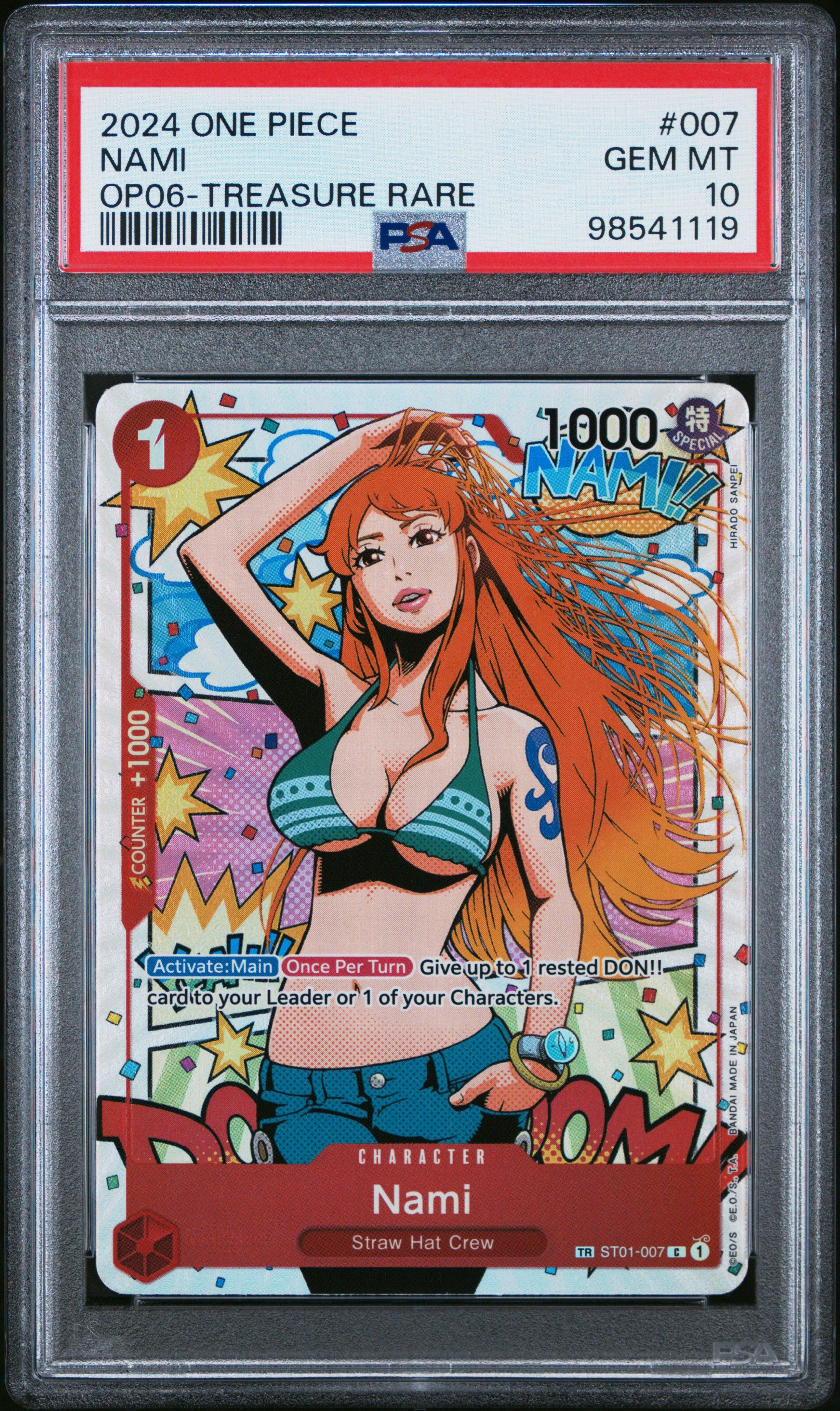 2024 ONE PIECE JP ナミ #007 PSA10 2024 One Piece Op06-wings Of The Captain 007 Nami Treasure Rare