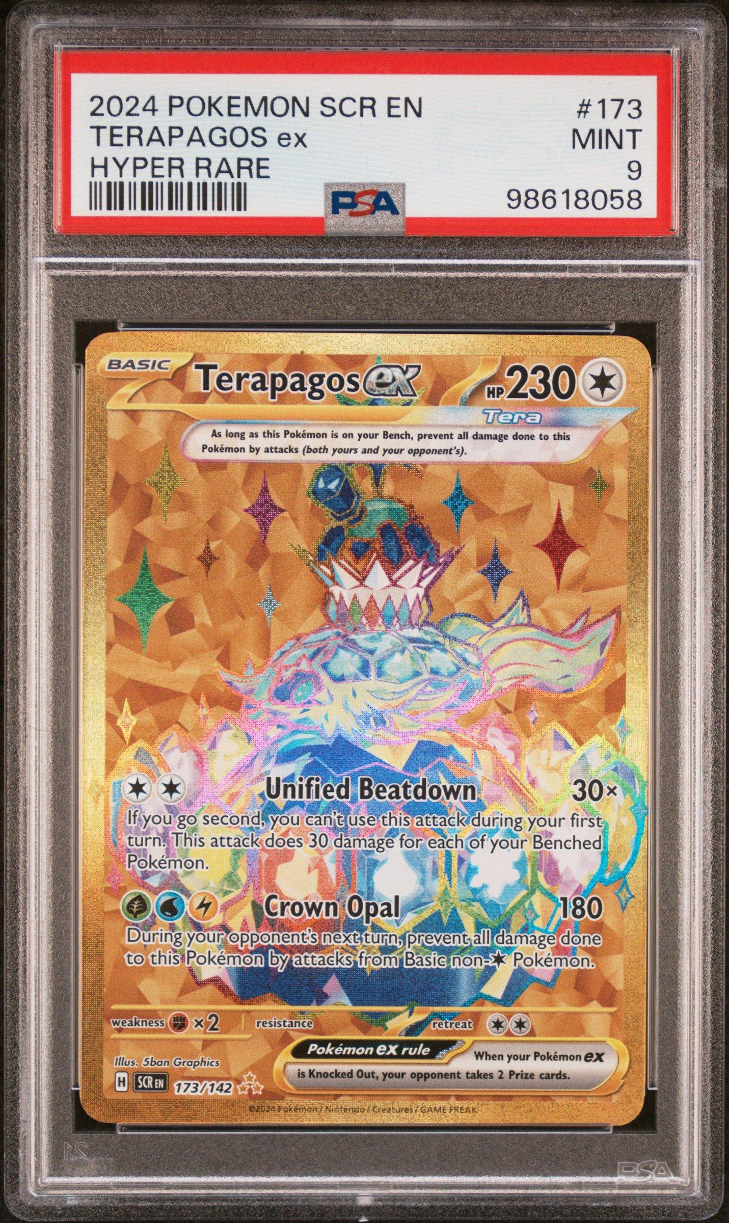 2024 Pokemon Scr En-stellar Crown 173 Terapagos Ex Hyper Rare PSA