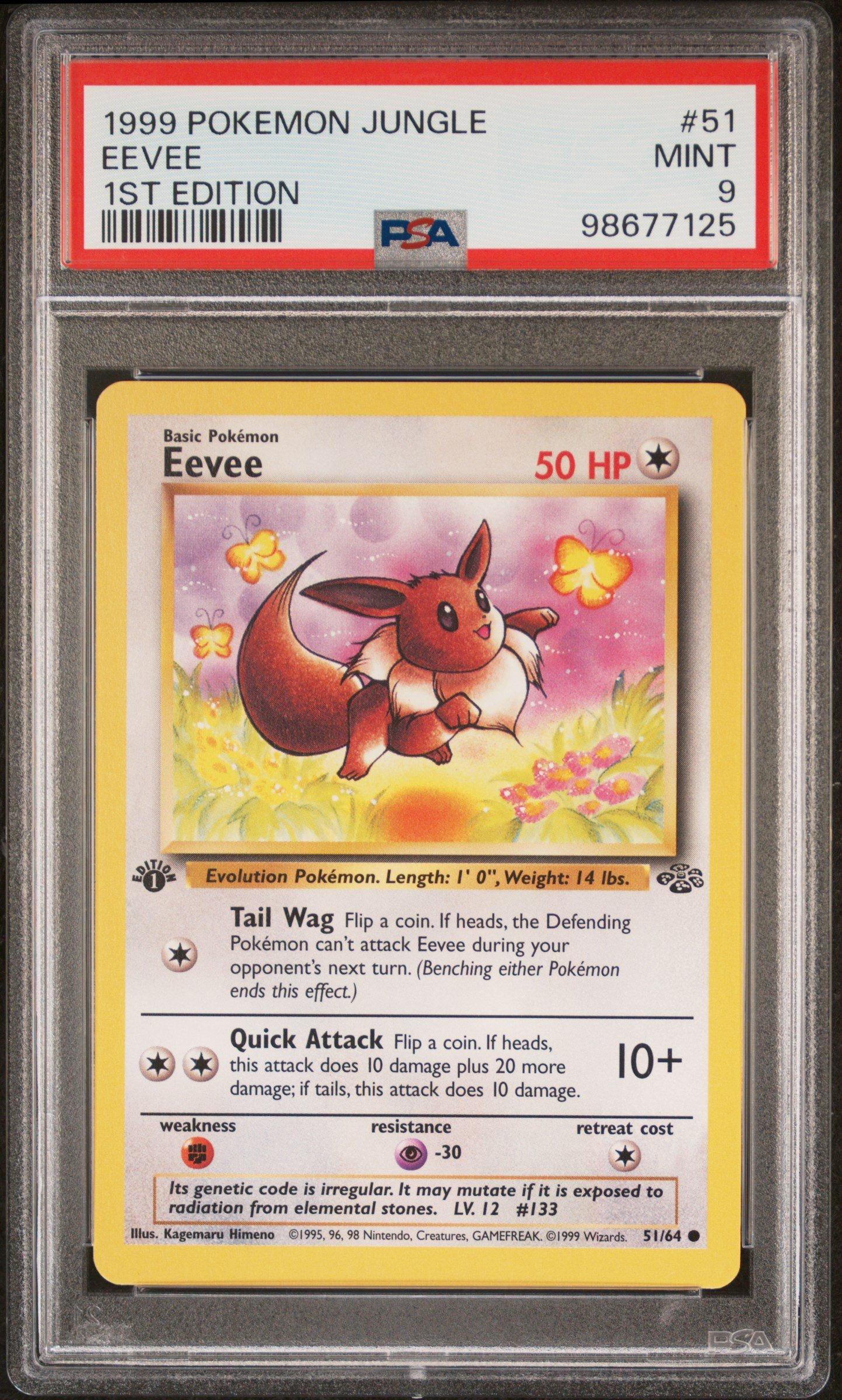 イーブイ psa9 1999 Pokemon Jungle 51 Eevee 1st Edition PSA 9 Graded Card | GameStop