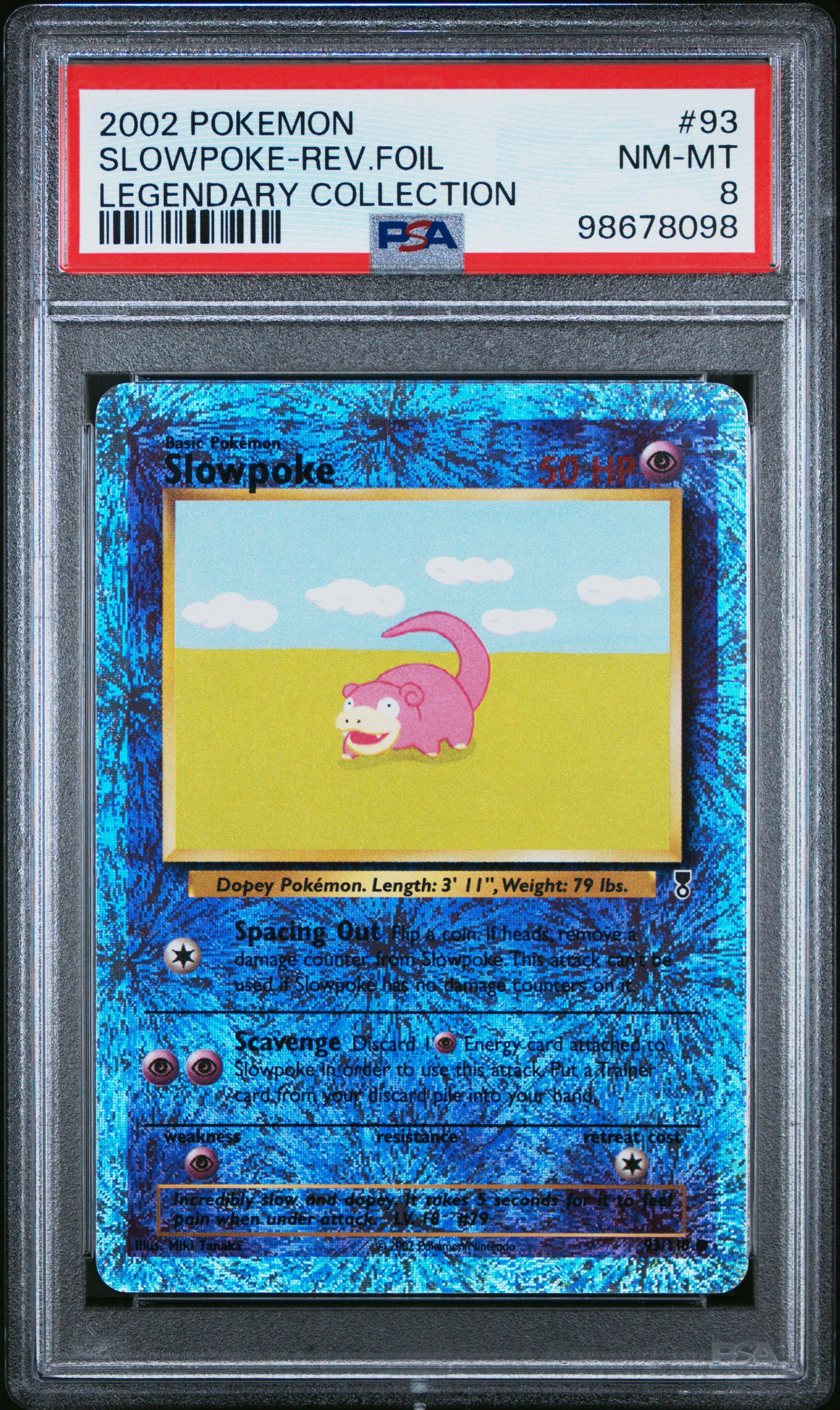 2002 Pokemon Legendary Collection 93 Slowpoke-reverse Foil PSA 8