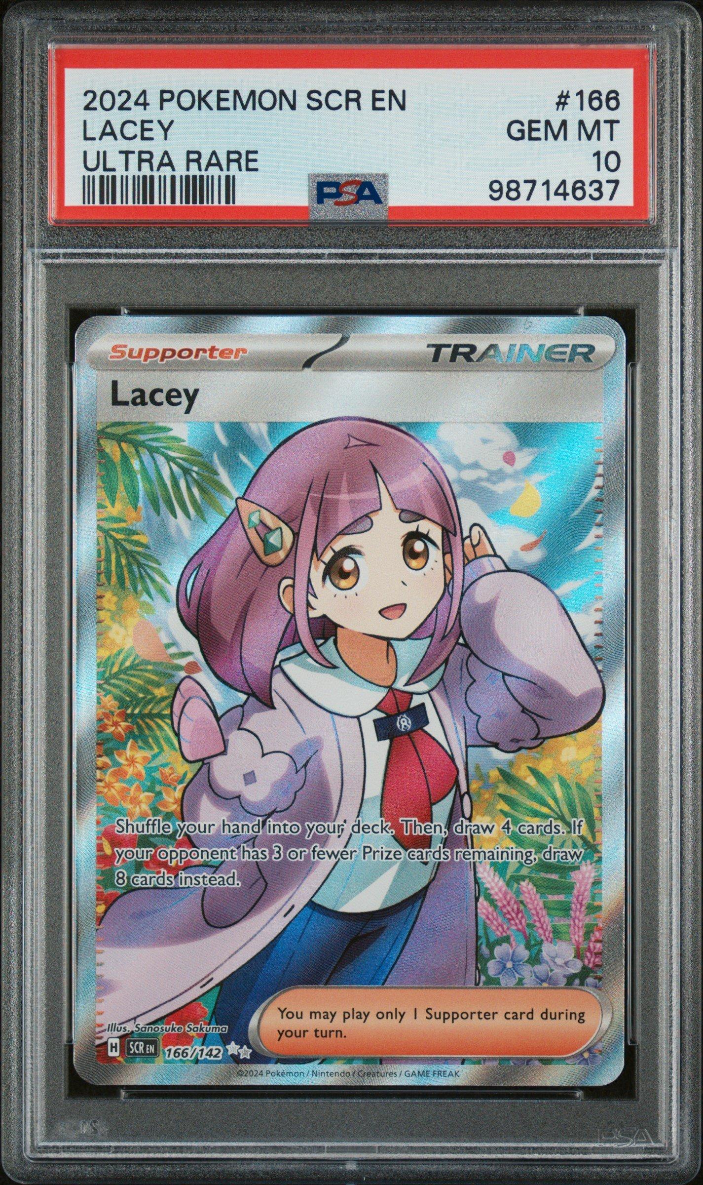 2024 Pokemon Scr En-stellar Crown 166 Lacey Ultra Rare PSA
