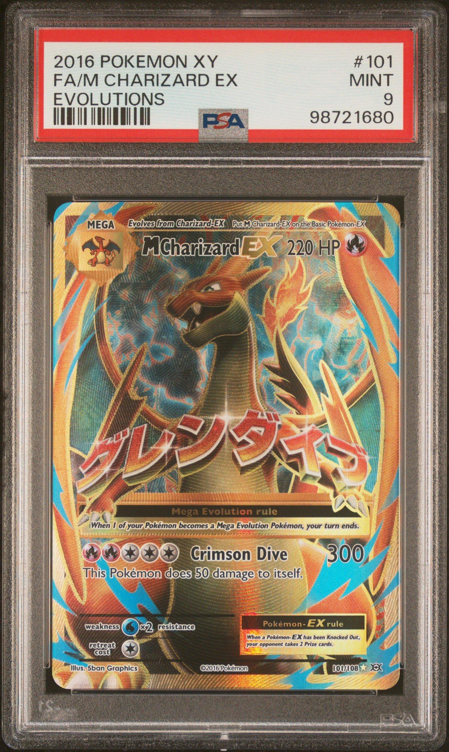 2016 Pokemon Xy Evolutions 101 Full Art/m Charizard Ex PSA 9