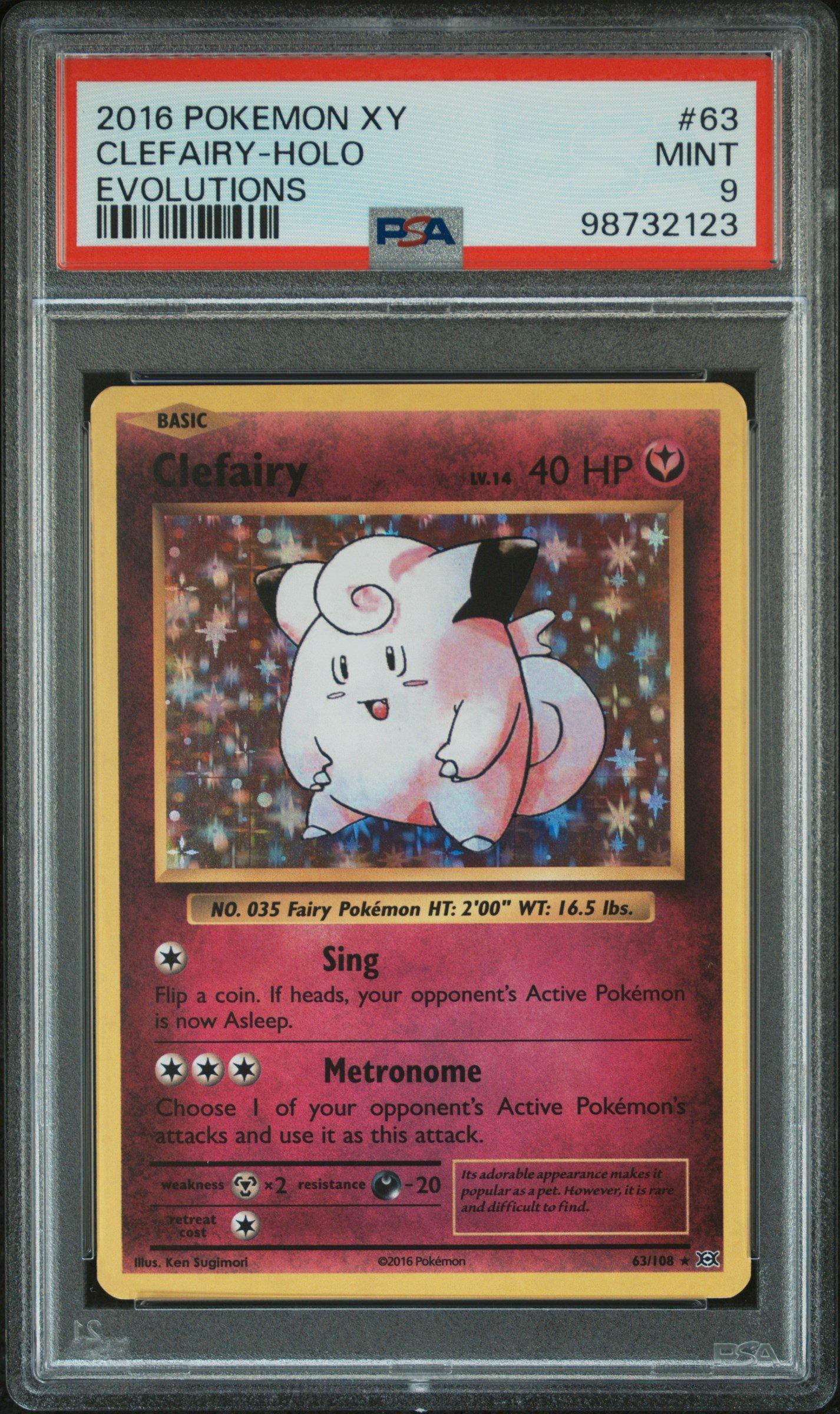 2016 Pokemon Xy Evolutions 63 Clefairy-holo PSA 9 | GameStop