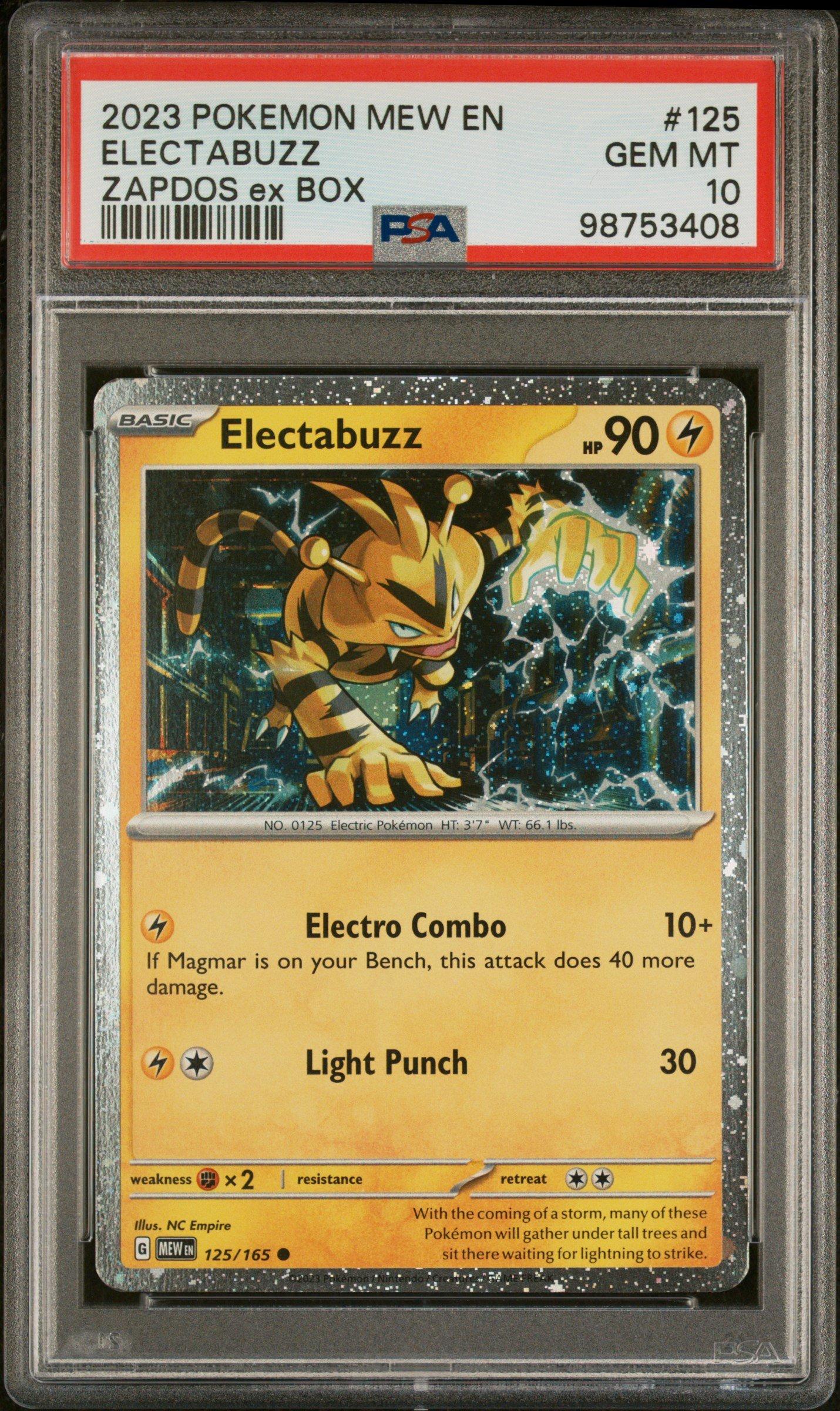 2023 Pokemon Mew En-151 125 Electabuzz Zapdos Ex Box PSA 10 Graded Card |  GameStop