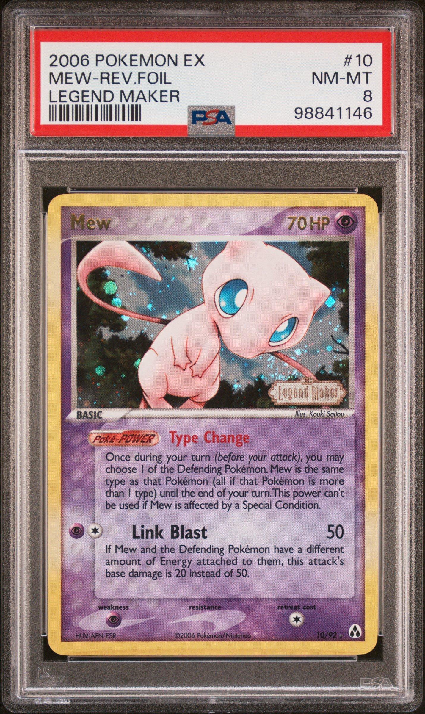 2006 Pokemon Ex Legend Maker 10 Mew-reverse Foil PSA 8