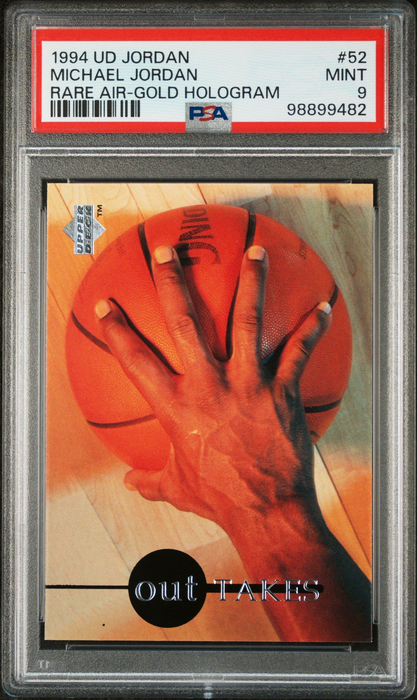 michael jordan holographic basketball card Black Graded Card Case (Large) main image 0