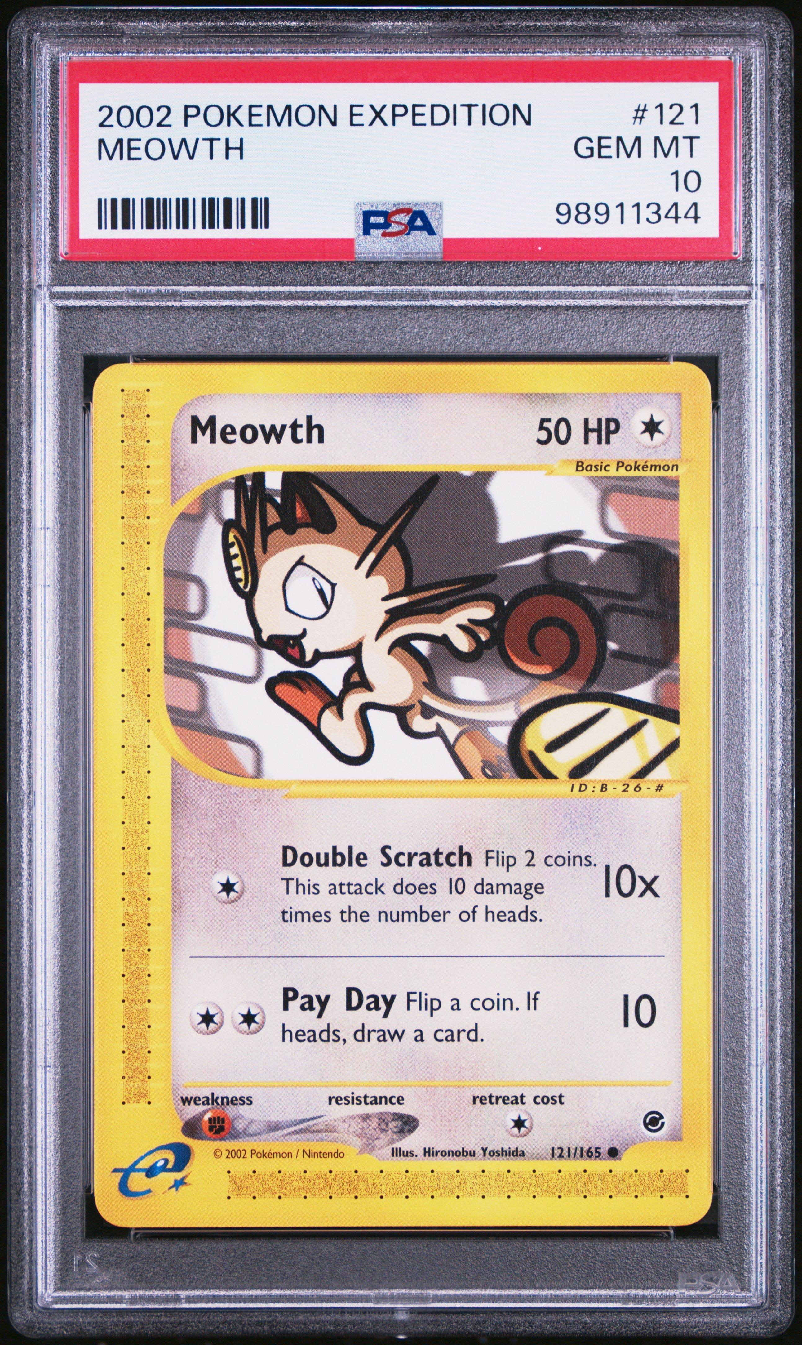 2002 Pokemon Expedition 121 Meowth PSA